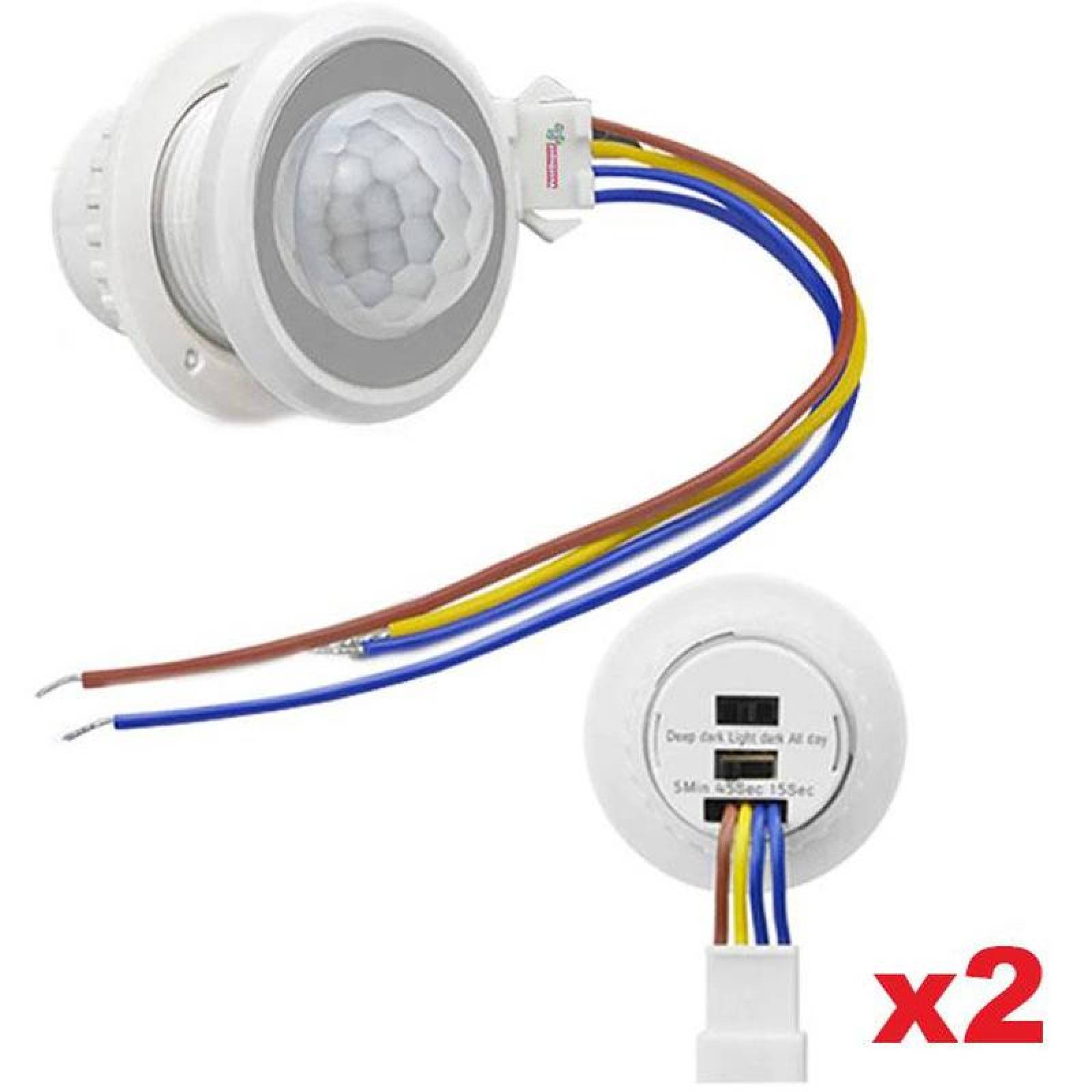 Mini Sensor Movimiento Automático, MXTMY-002-1, 2 Pzs, 4 hasta 6m, Vel. 15s, 45s y 5min, 40W, 127V, 60Hz. , SensaMove