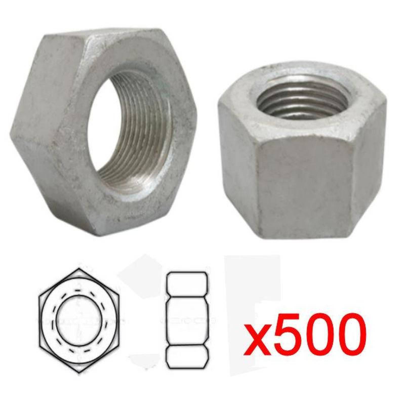 Rosca Económica Tuerca MXSTN-018 DiámetroT58" Ó 15,8 mm 11 Hilos Galvanizado por Inmersión 500 Pzs,
 StandNut