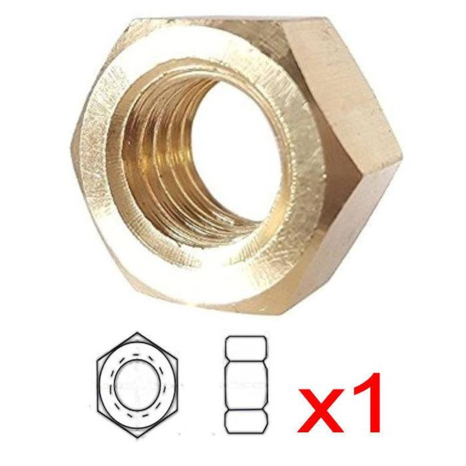 Tuerca Cuerda Estándar MXSTN-034 DiámetroT34" Ó 19,5 mm 10 Hilos Cadminizado Dorado 1 Pza,
 StandNut