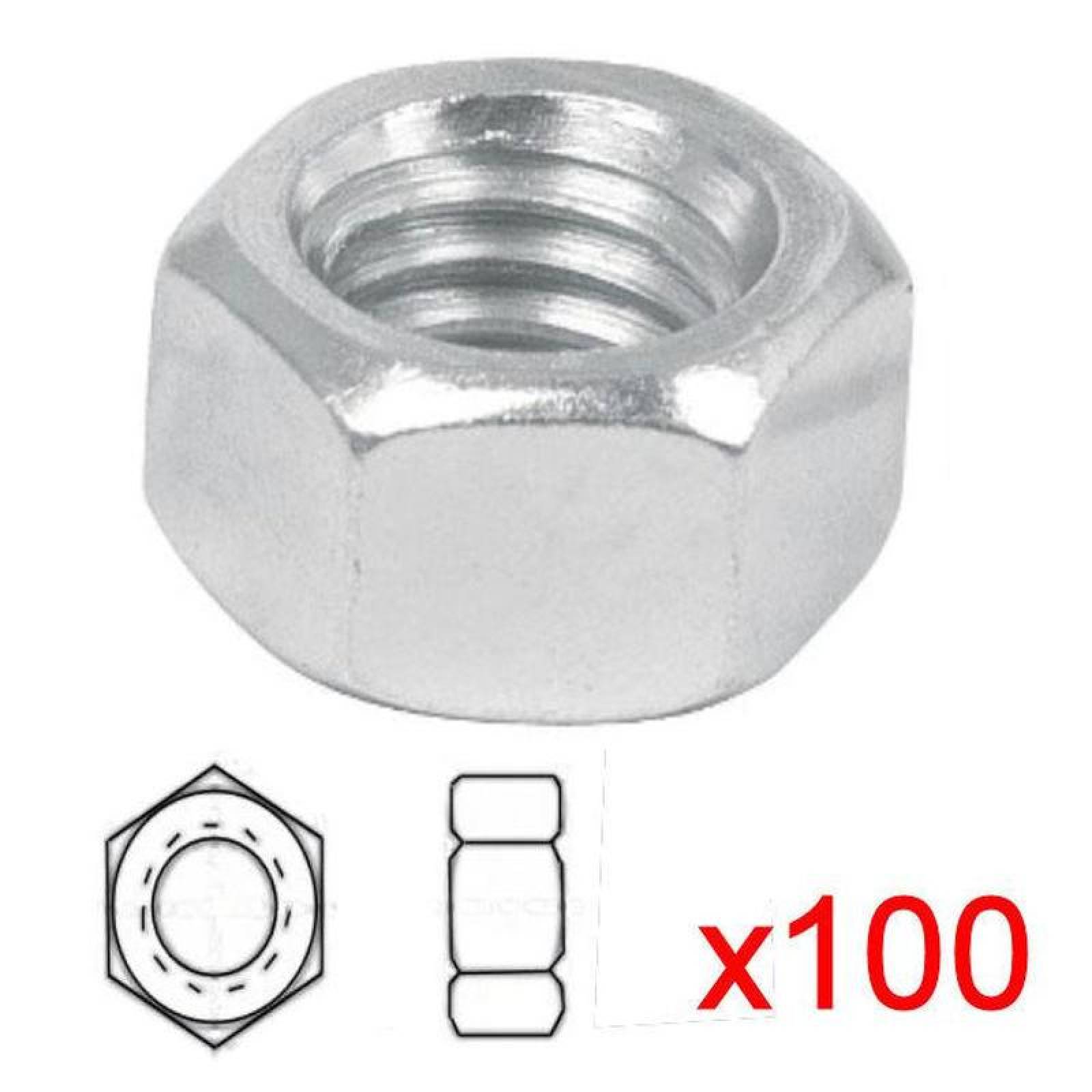 Tuercas Bajo Costo Roscadas MXSTN-056 DiámetroT1" Ó 25,4 mm 8 Hilos Cadminizado Blanco 100 Pzs,
 StandNut