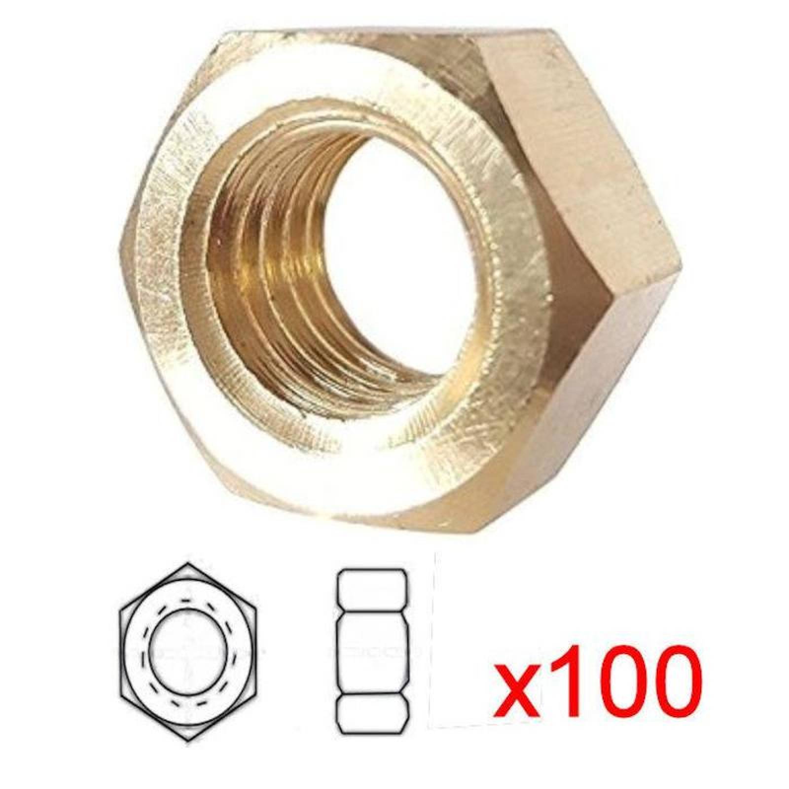 Tuerca Hexagonal MXSTN-152 DiámetroT1 34" Ó 44,5 mm 8 Hilos Cadminizado Dorado 100 Pzs, StandNut