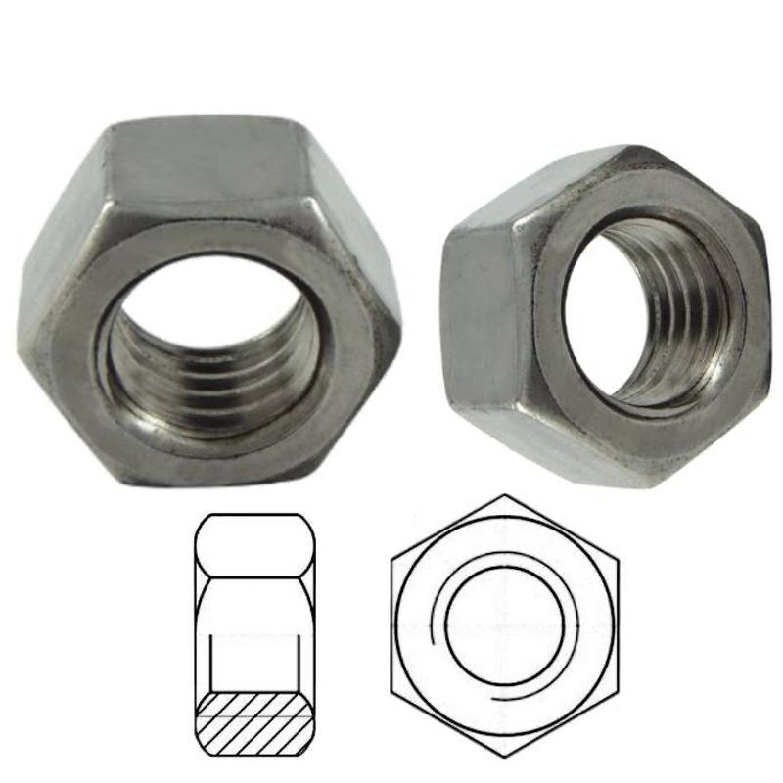 Tuerca Para Union MXTHN-026 1" DiámetroT 25,4 mm Hilos 8 Acero Inoxidable 100 Pzs,

 StainlessNut