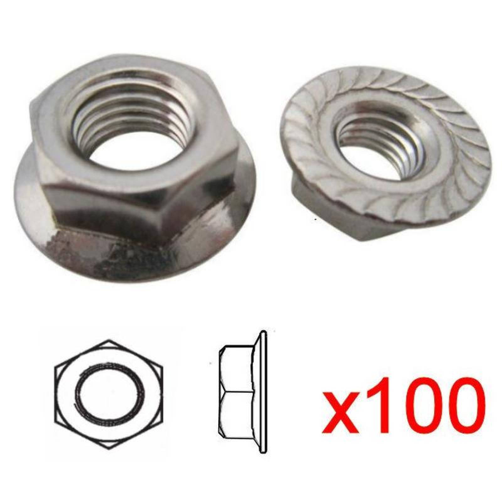 Tuercas Dentadas Con Arandela MXTSW-008-3 DiámetroT12" Ó 12,7 mm 13 Hilos Galvanizado 100 Pzs, NutWasher