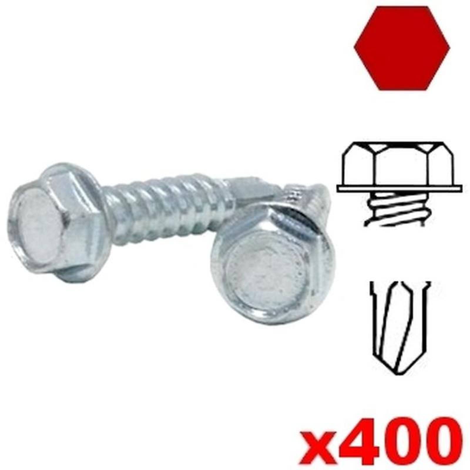 Pijas con Hule Facil Eficaz MXGLH-039 400Pzas 10 4,8mm Diámetro Long1 12" Dado 516" Cabeza Hexagonal Entrada Hexagonal PuntaBroca Caja GalvaHex