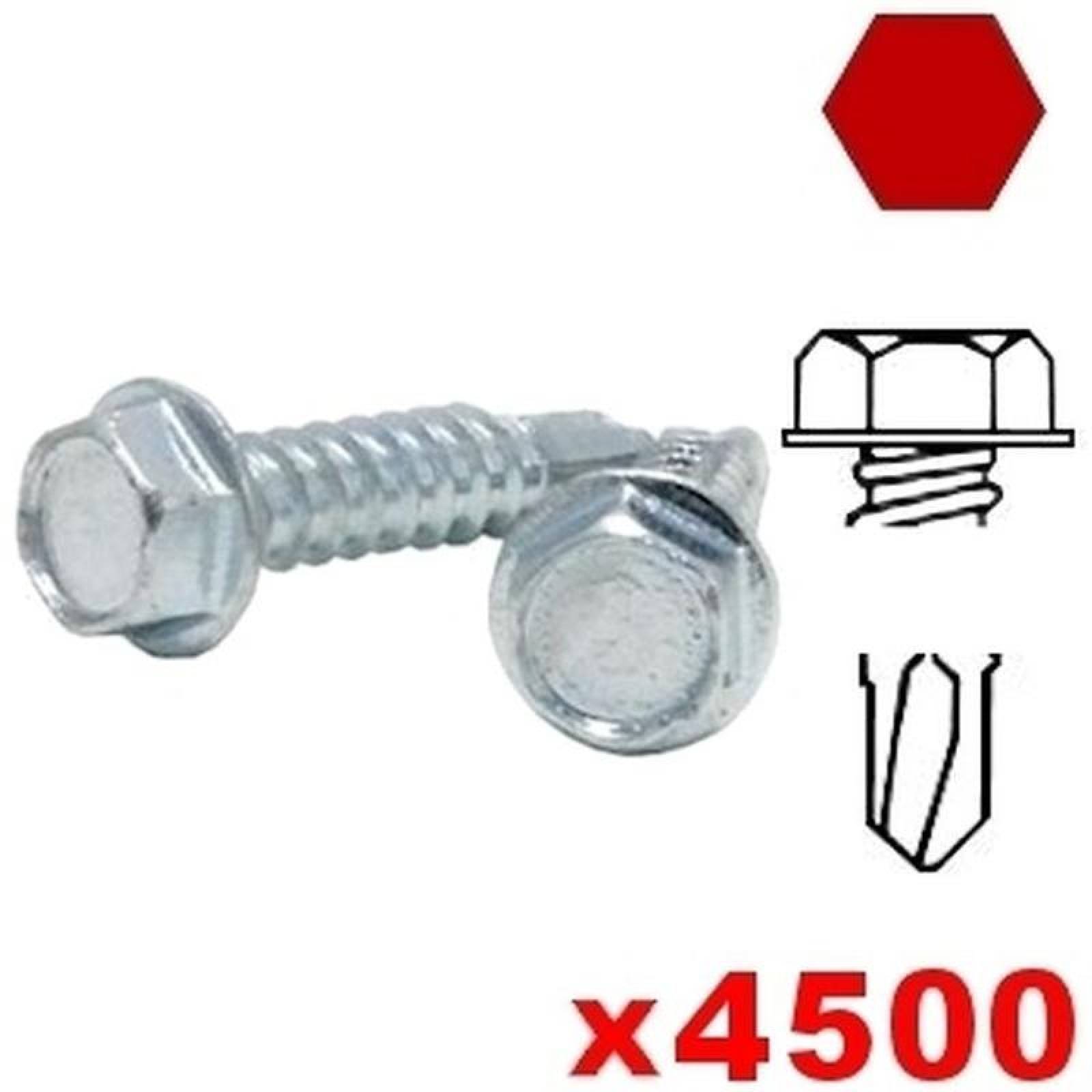 Pijas Punta Broca para Aluminio MXGLH-060 4500Pzas 12 5,5mm Diámetro Long1 12" Dado 516" Cabeza Hexagonal Entrada Hexagonal PuntaBroca Granel GalvaHex