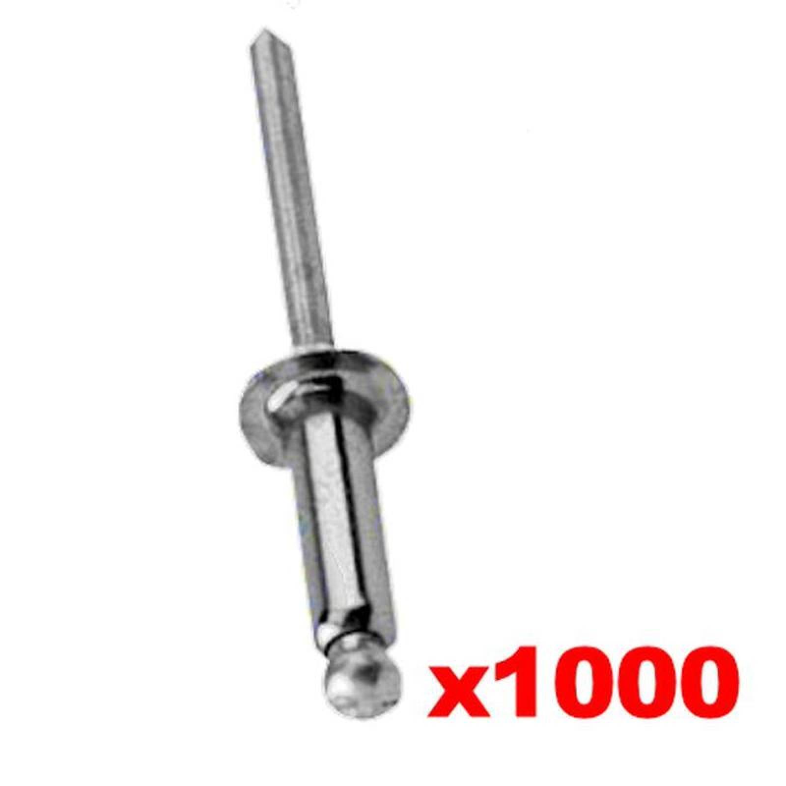 Remache para Fijación de Molduras MXREM-019 # 4 Diámetro 18" ó 3,2mm Long 516" ó 7,9mm Tipo Blind Acabado Aluminio Natural 1000Pza, RemHead