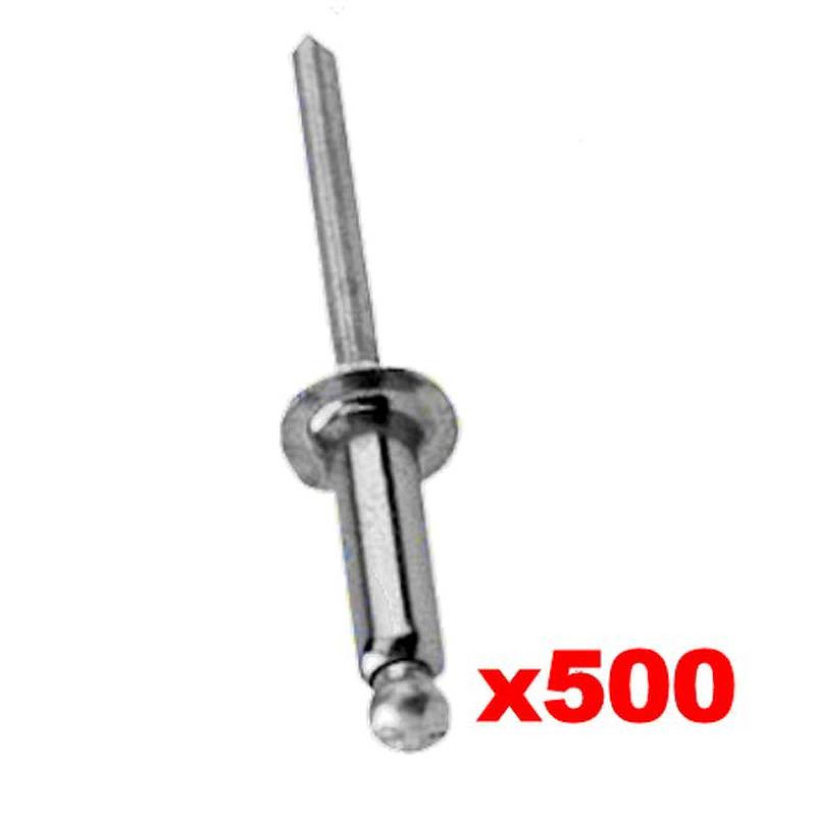 Remache Industrial Cabeza Domo MXREM-047 # 5 Diámetro 532" ó 3,9mm Long 12" ó 12,7mm Tipo Blind Acabado Aluminio Natural 500Pza, RemHead