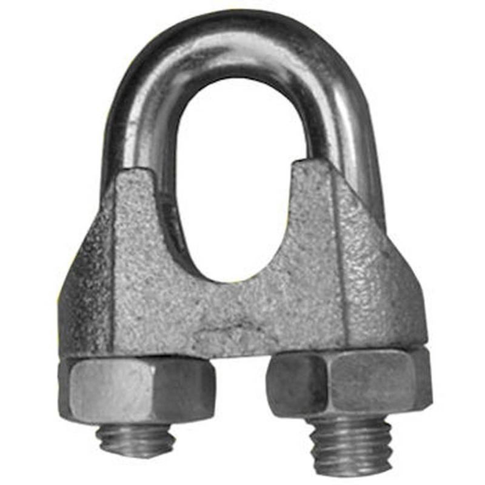 Grapas para Cable de Acero, MXDLE-001, 1/8" ó 3.1mm Diámetro Medida, 1/8" ó 3.12mm Diámetro Cable, Acabado Galvanizado, Tipo Americano, 1Pza., DogLeen