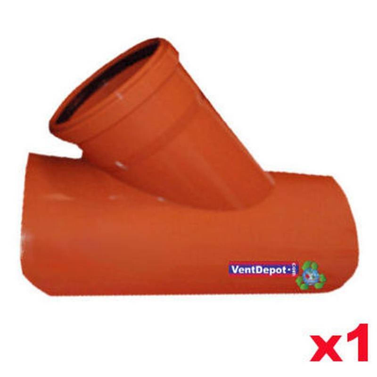 PVC Industrial Tubo Silla Drenaje MXSWS-002-4 1 Pza 250x160mm Diámetro Silleta 45 Anaranjado PVC, SewerSilleta 45