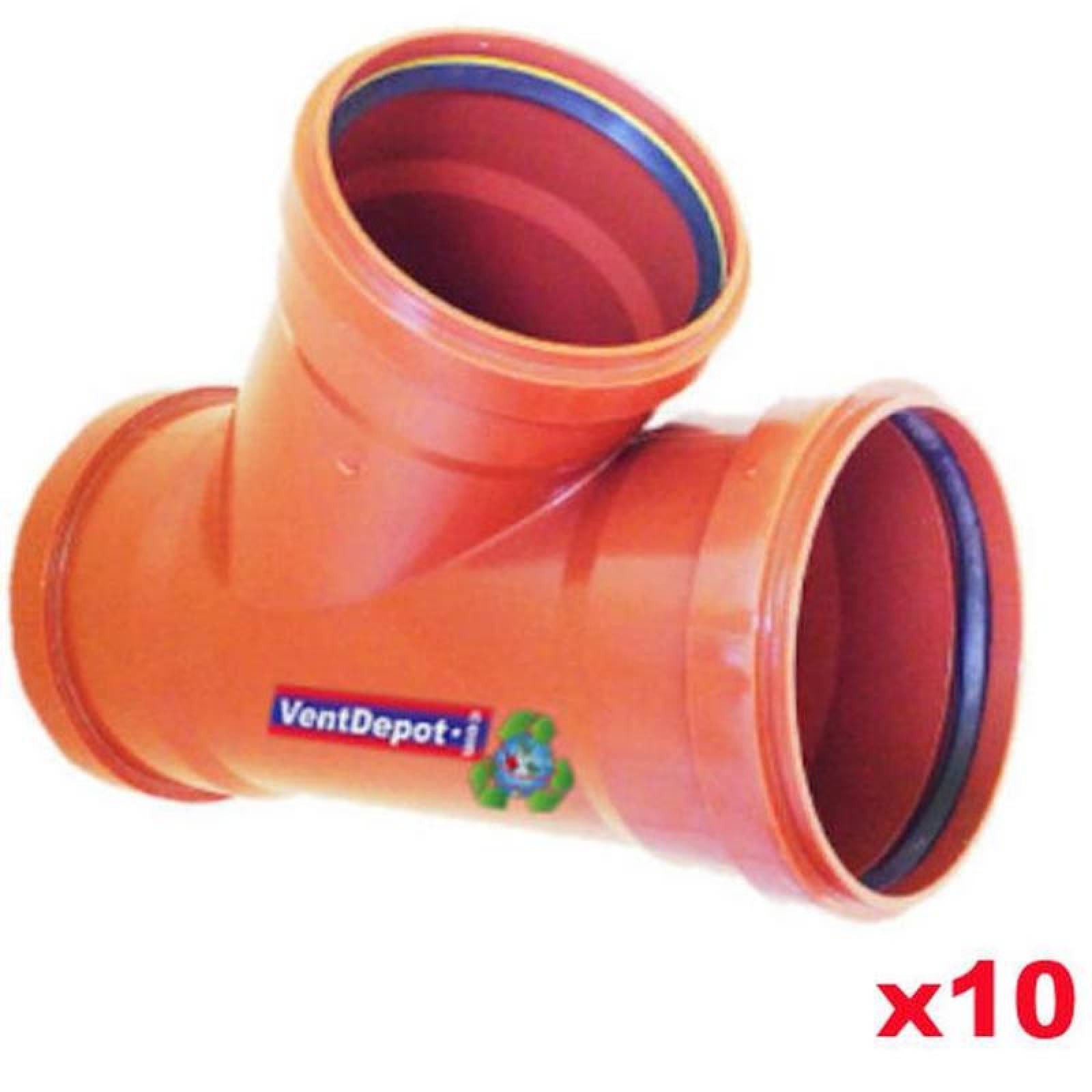 Tuberia de Alcantarillado PVC MXSYW-006-2 10 Pzas 160x160x160mm Diámetro Yee Sencilla Anaranjado PVC Serie 20, SewerYee