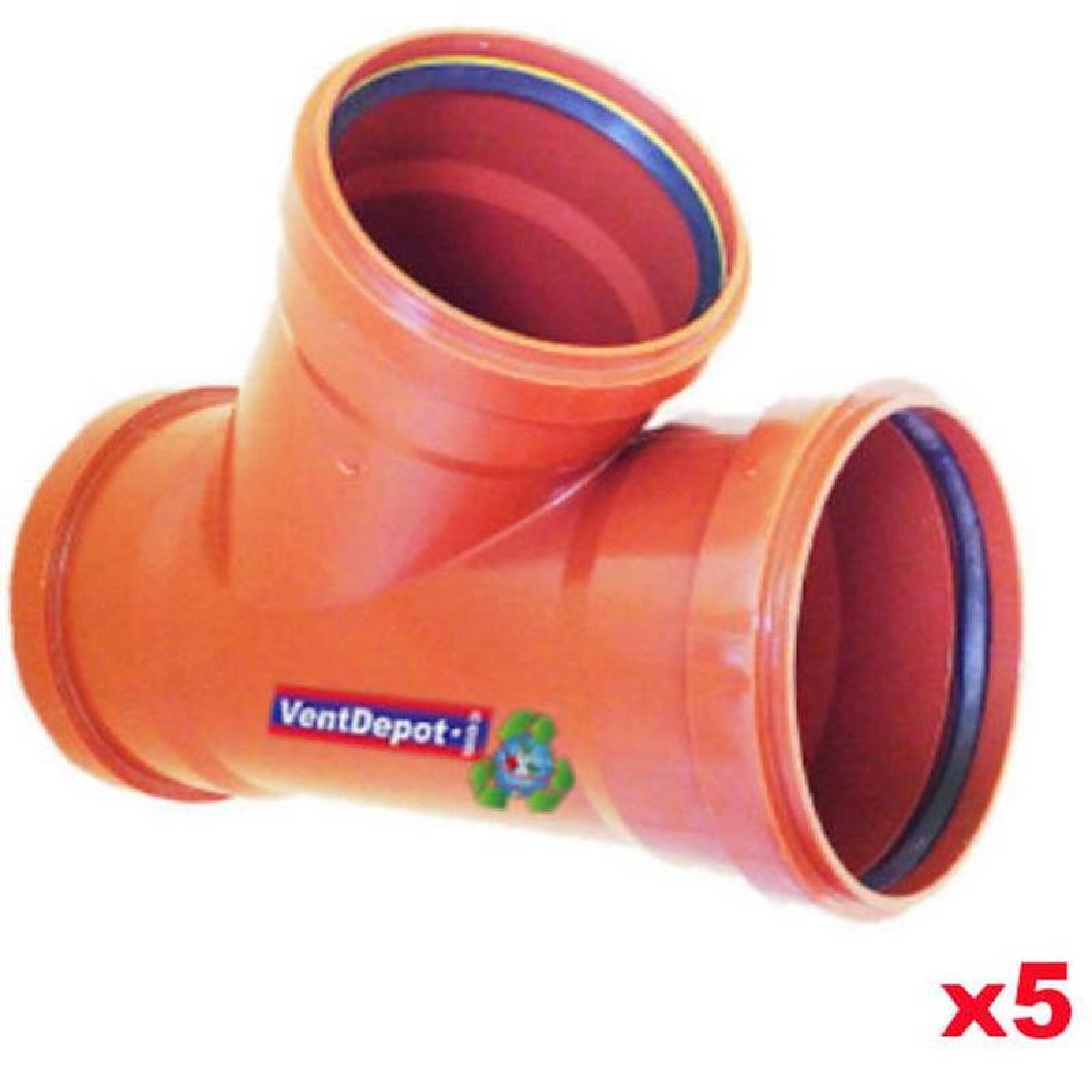 Tuberia para Alcantarillado Yees MXSYW-011-2 5 Pzas 200x200x160mm Diámetro Yee Sencilla Anaranjado PVC Serie 20, SewerYee