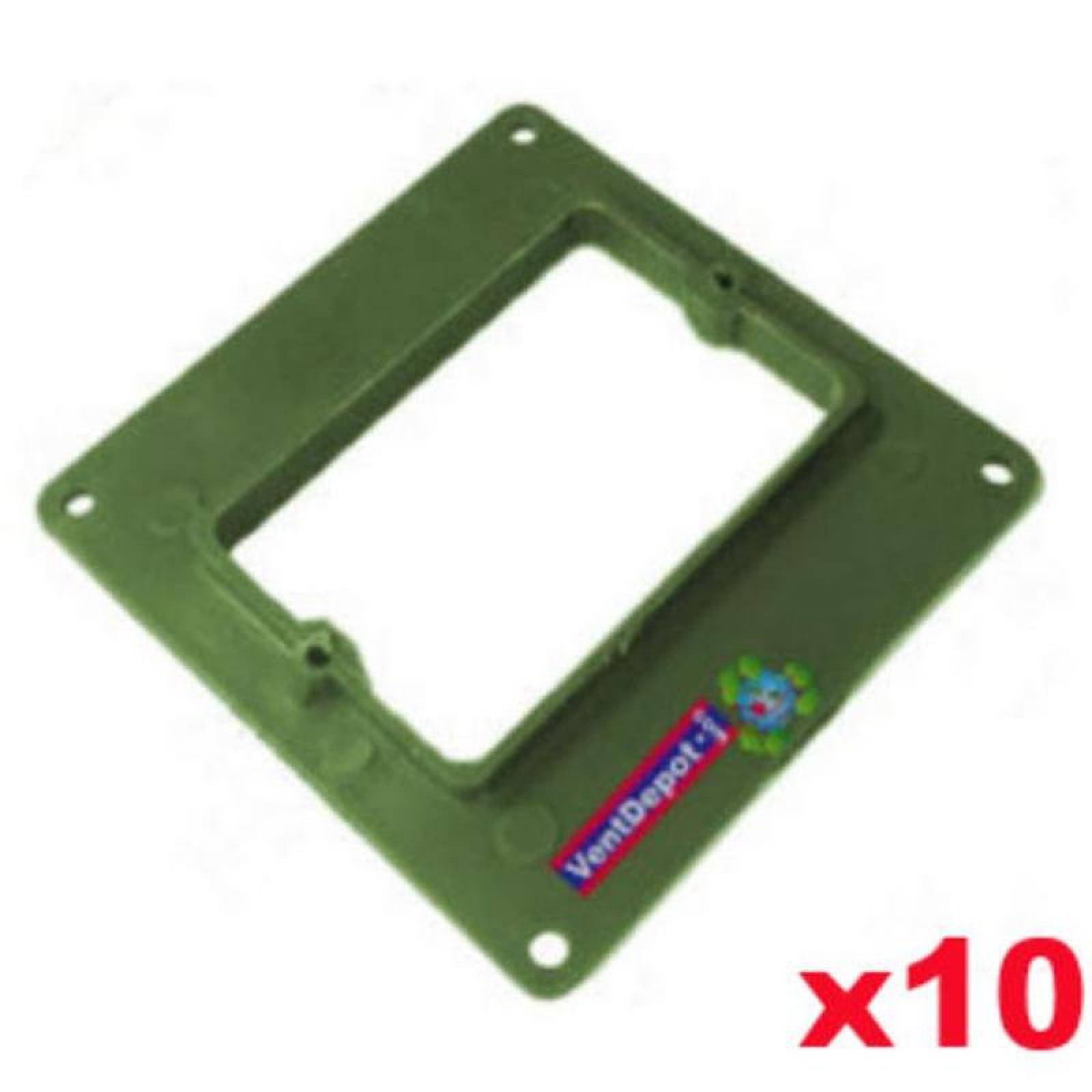 Tapa para Registro Electrico MXBCR-003-2 10 Pzas 19mm Diámetro Tapa Cuadrada con Salida Rectangular Verde PVC, BoxCover Rectangular