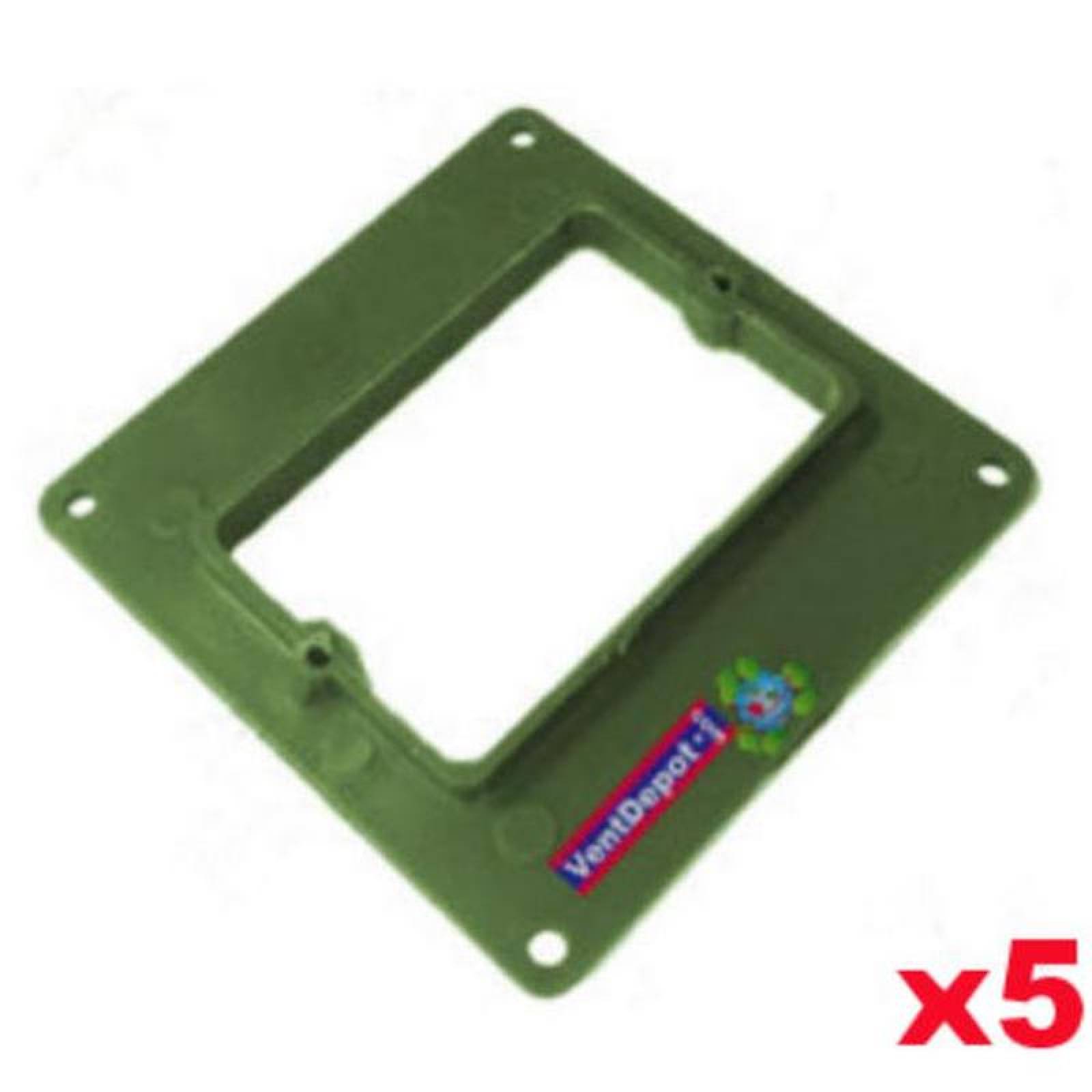 Tapa de Registro Fabricante MXBCR-005-3 5 Pzas 25mm Diámetro Tapa Cuadrada con Salida Rectangular Verde PVC, BoxCover Rectangular