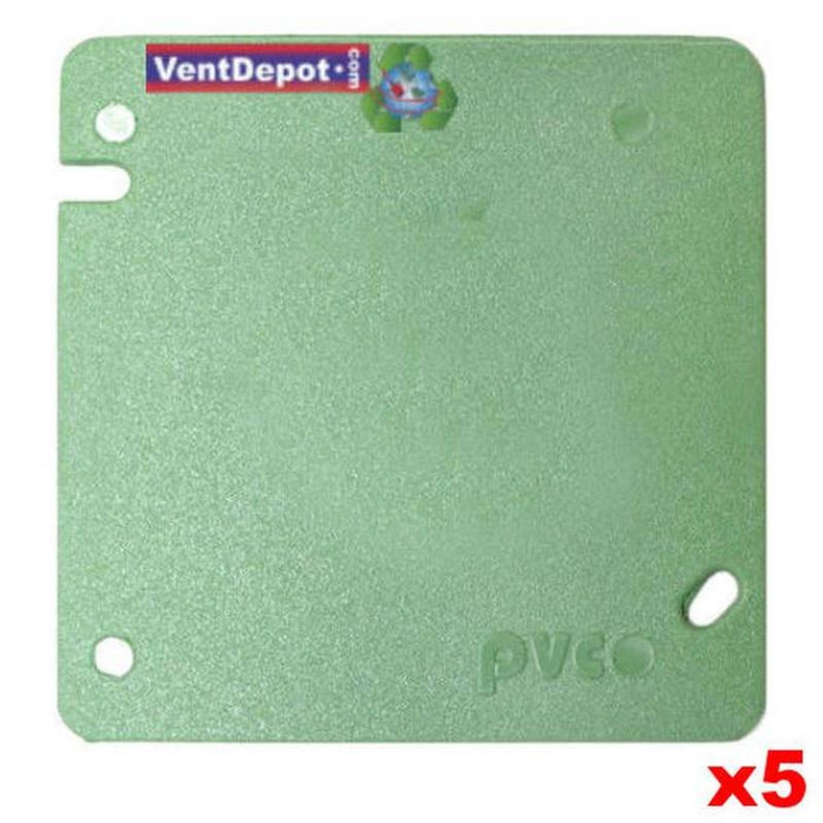 Tapas de PVC con Salida de Tubo MXBVD-002-2 5 Pzs 19mm Diámetro Tapa Cuadrada con Salida Redonda Verde PVC, BoxCover Orbed