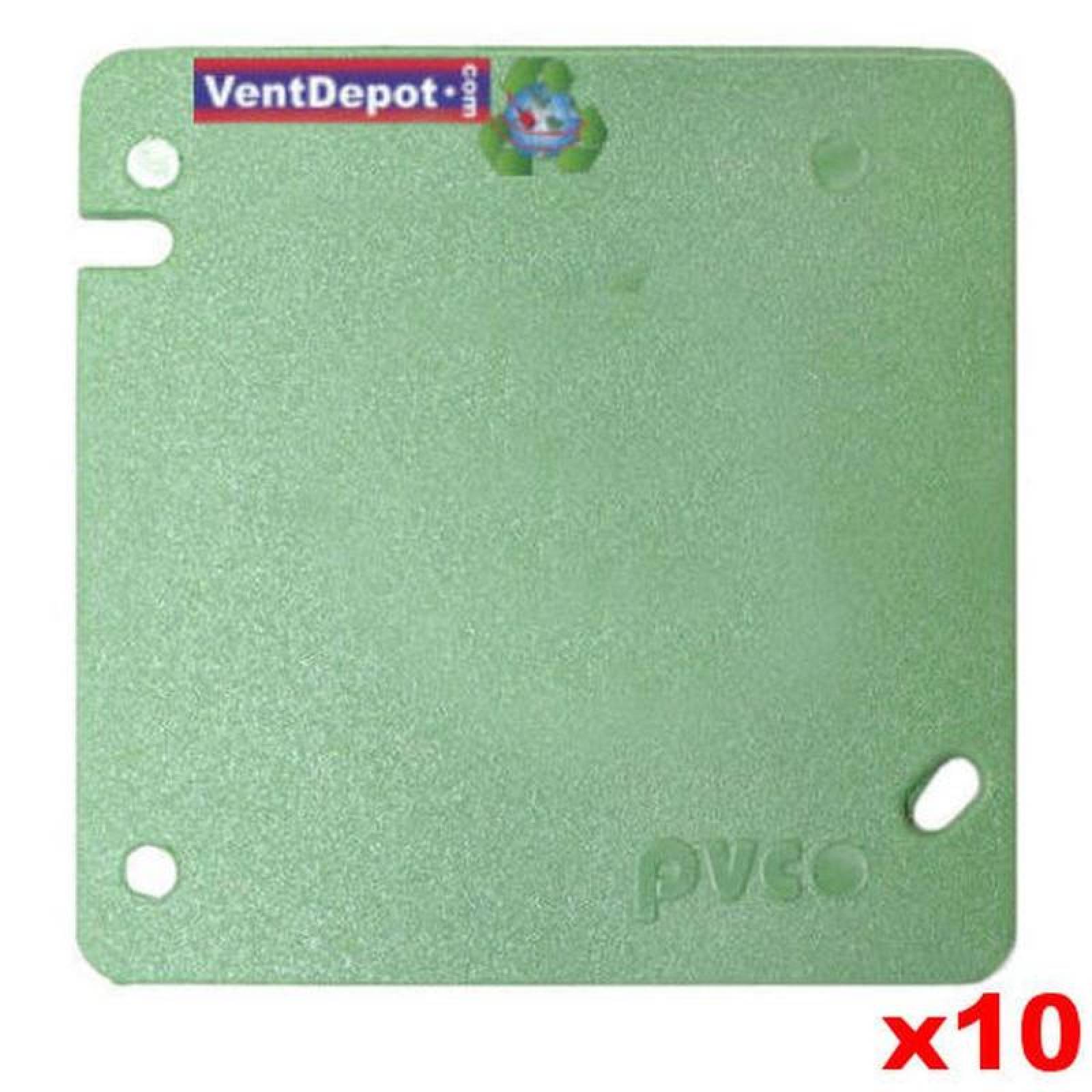 Tapas PVC Registro Electrico MXBXV-006-1 10 Pzas 19mm Diámetro Tapa Cuadrada Ciega Verde PVC, BoxCover
