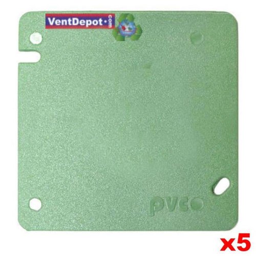 Tapas Caja Electrica Industrial MXBXV-014-2 5 Pzas 50mm Diámetro Tapa  Cuadrada Ciega Verde PVC