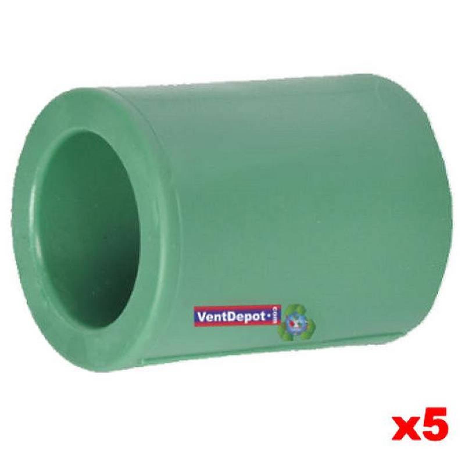 Cople de Union Ligero de PVC MXCPH-002-2 5 Pzs 12" Diámetro Cople Tipo Ligero PVC Verde, CopleLight