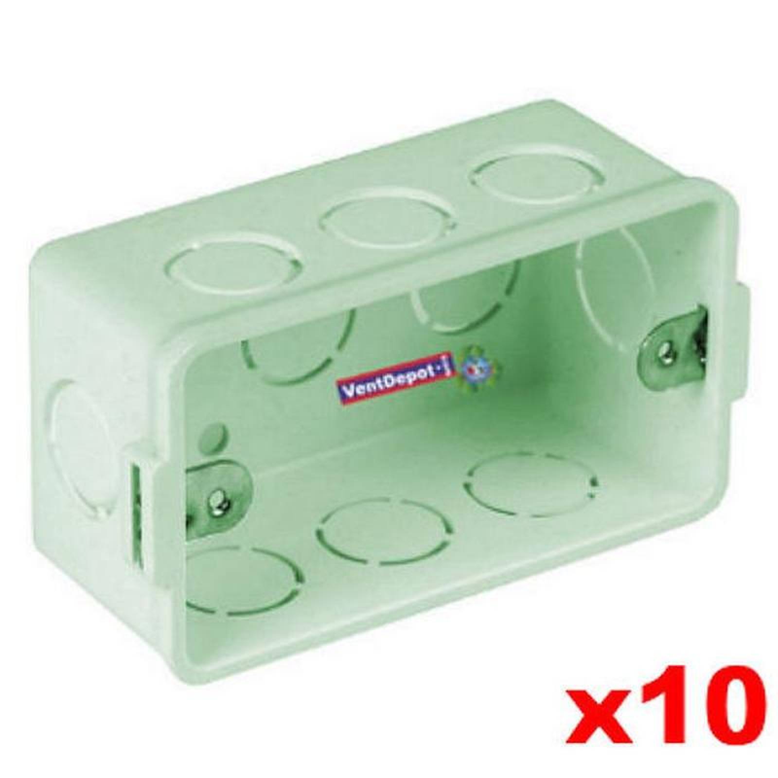 Cajas Rectangulares PVC MXEBG-003-9 10 Pzas Caja Rectangular de PVC 4X2" Entrada 12" Verde, ElecBox Rectangular