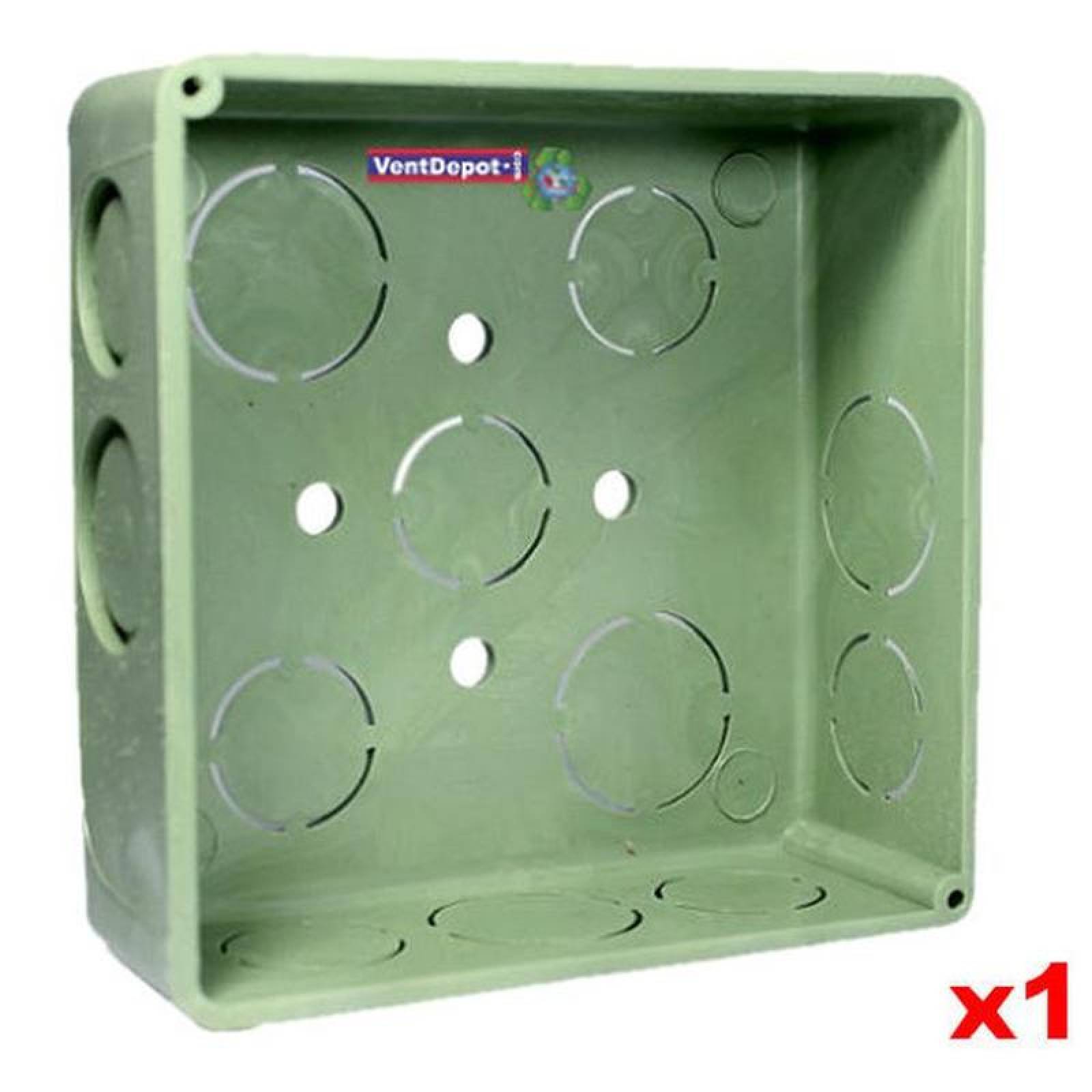 Caja PVC Cuadrada Chalupa MXECX-004-1 1 Pza Caja Cuadrada de PVC 4X4" Entrada 34" Verde, ElecBox