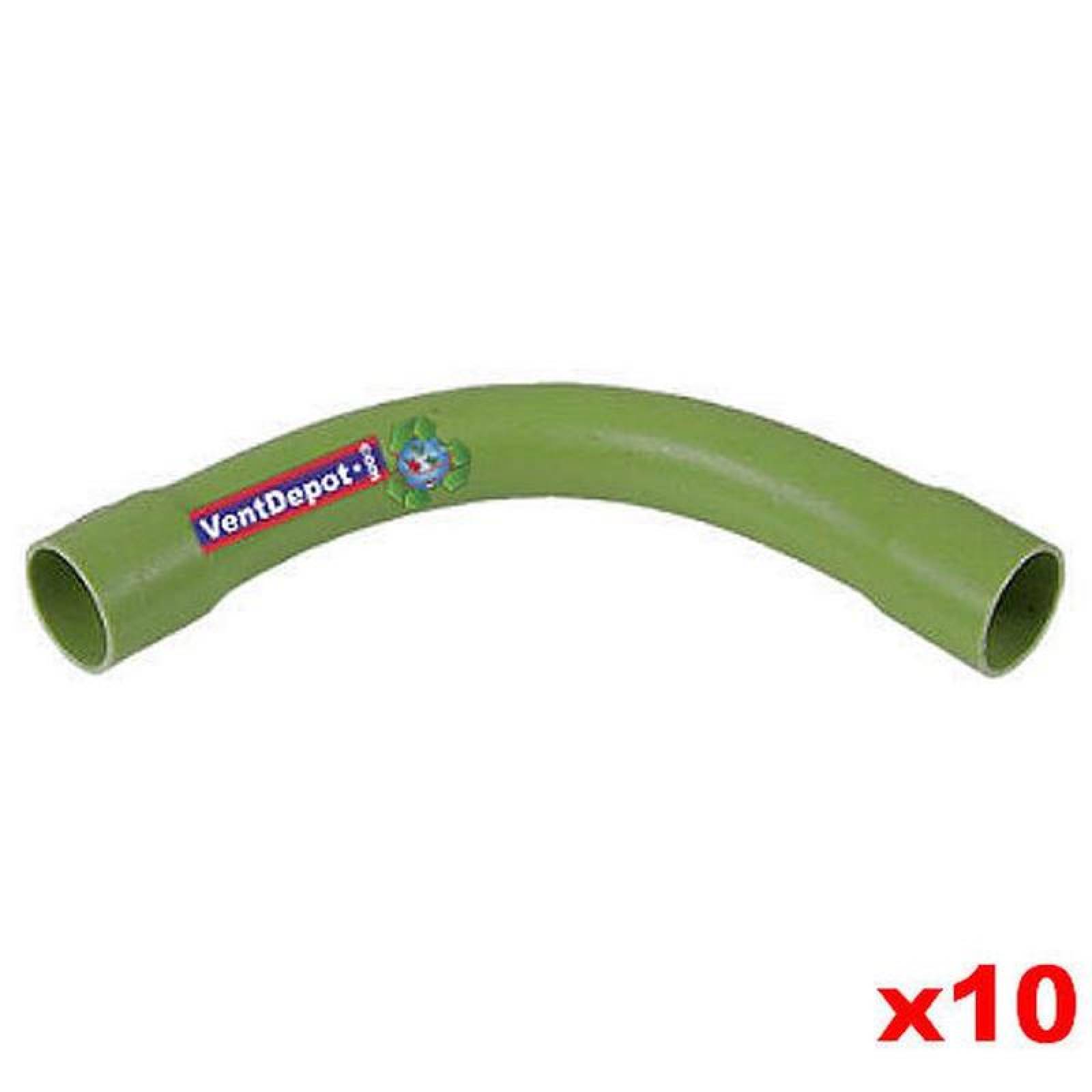 Tubo Codo de PVC Verde Industrial MXWCV-006 10 Pzas 19mm Diámetro Curva 90 Ligera Verde PVC, Curve 90