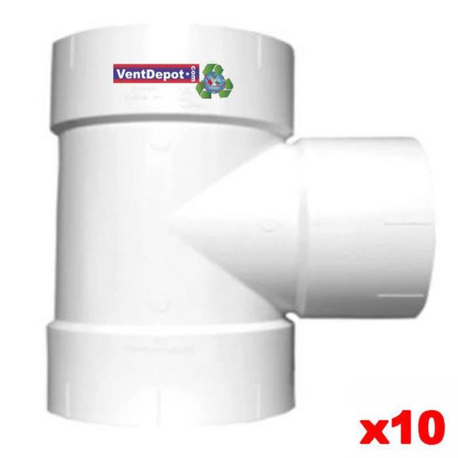 Tee Simple PVC Plastico MXTES-002 10 Pzas 40mm Diámetro Tee Sencilla Blanco PVC, SanixTee Sencilla