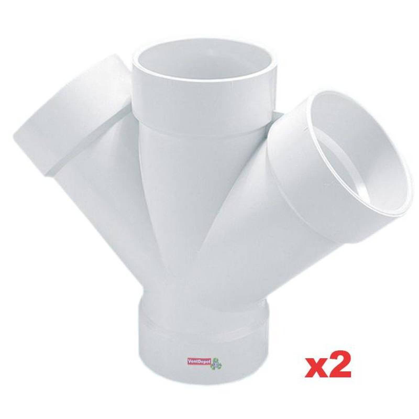 Yee Doble de PVC Barato MXYED-002 2 Pzas 110x110x110mm Diámetro Yee Doble Blanco PVC, SanixYee Doble
