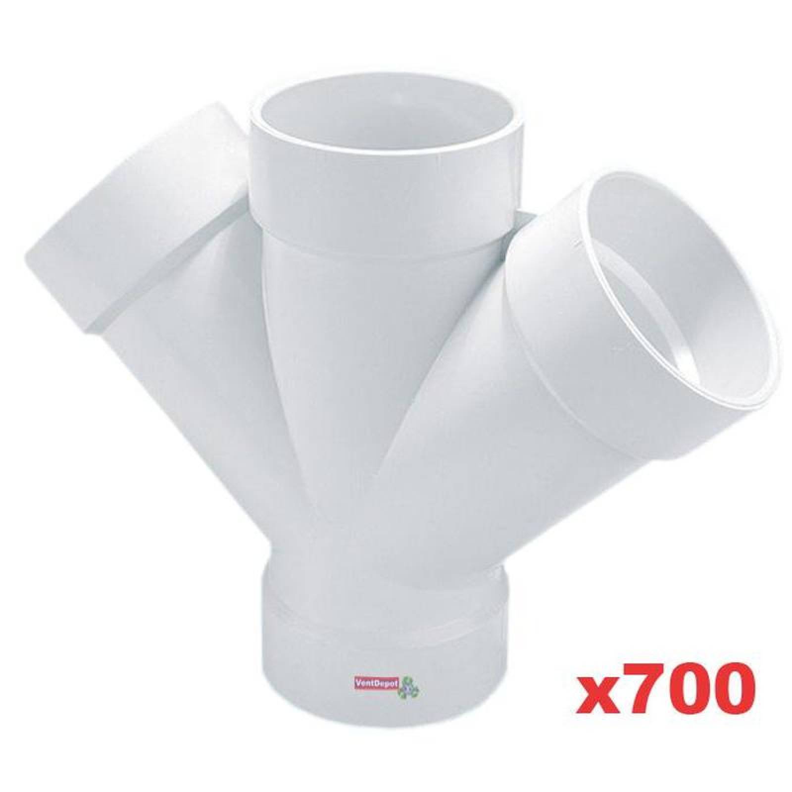 Conexion PVC Plastico Canalizacion MXYED-019 700 Pzas 110x110x110mm Diámetro Yee Doble Blanco PVC, SanixYee Doble
