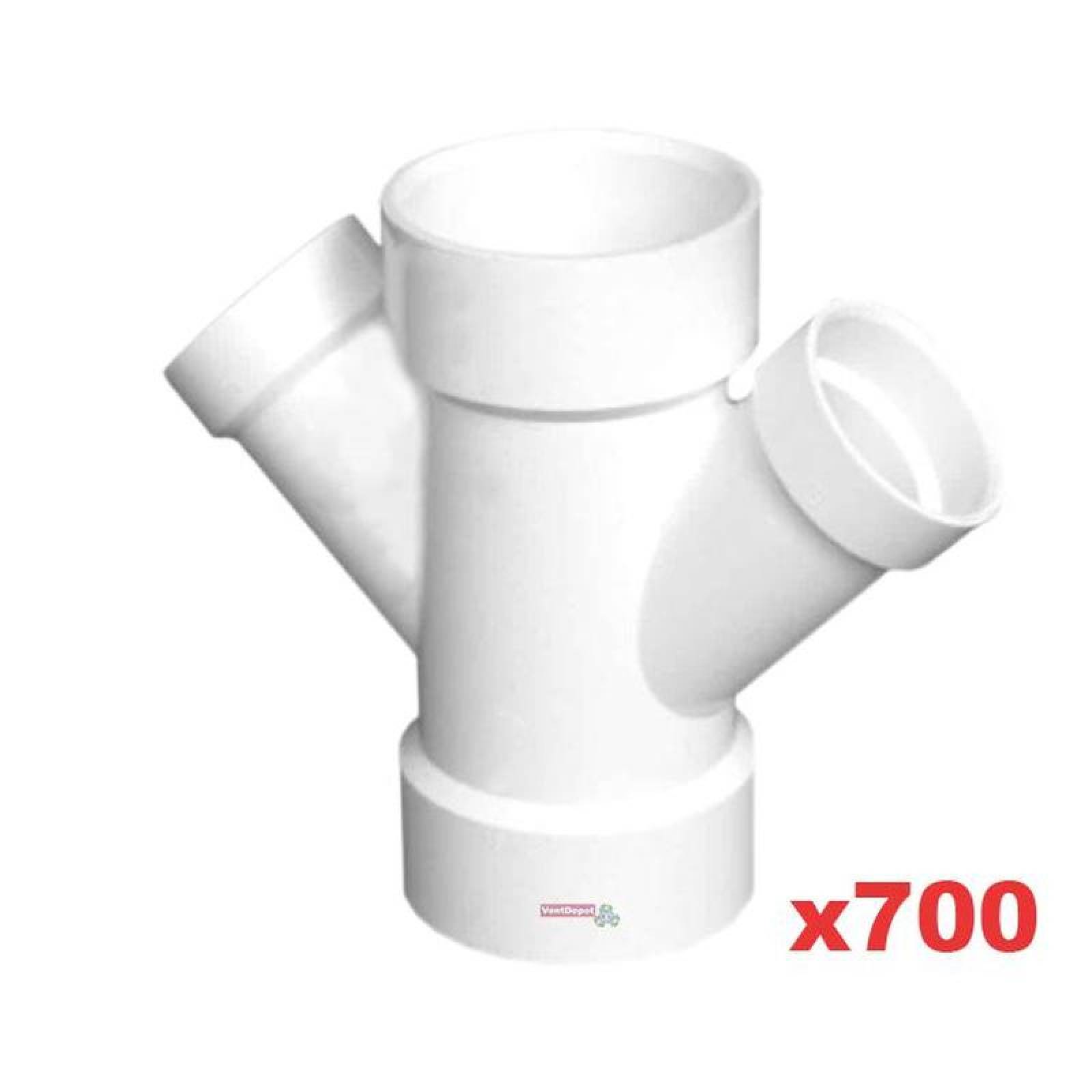 PVC Yee Economico para Agua MXYED-041 700 Pzas 110x50x50mm Diámetro Yee Doble Blanco PVC, SanixYee Doble