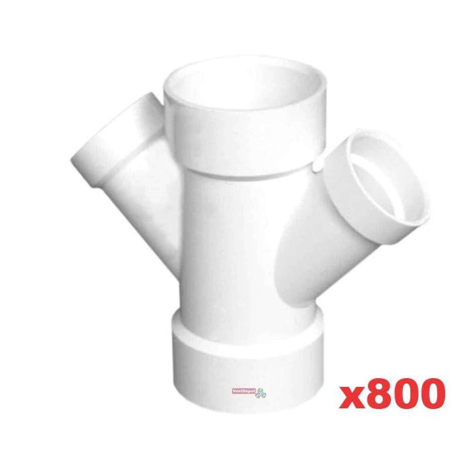 PVC Yee Conexion o Junta MXYED-042 800 Pzas 110x50x50mm Diámetro Yee Doble Blanco PVC, SanixYee Doble