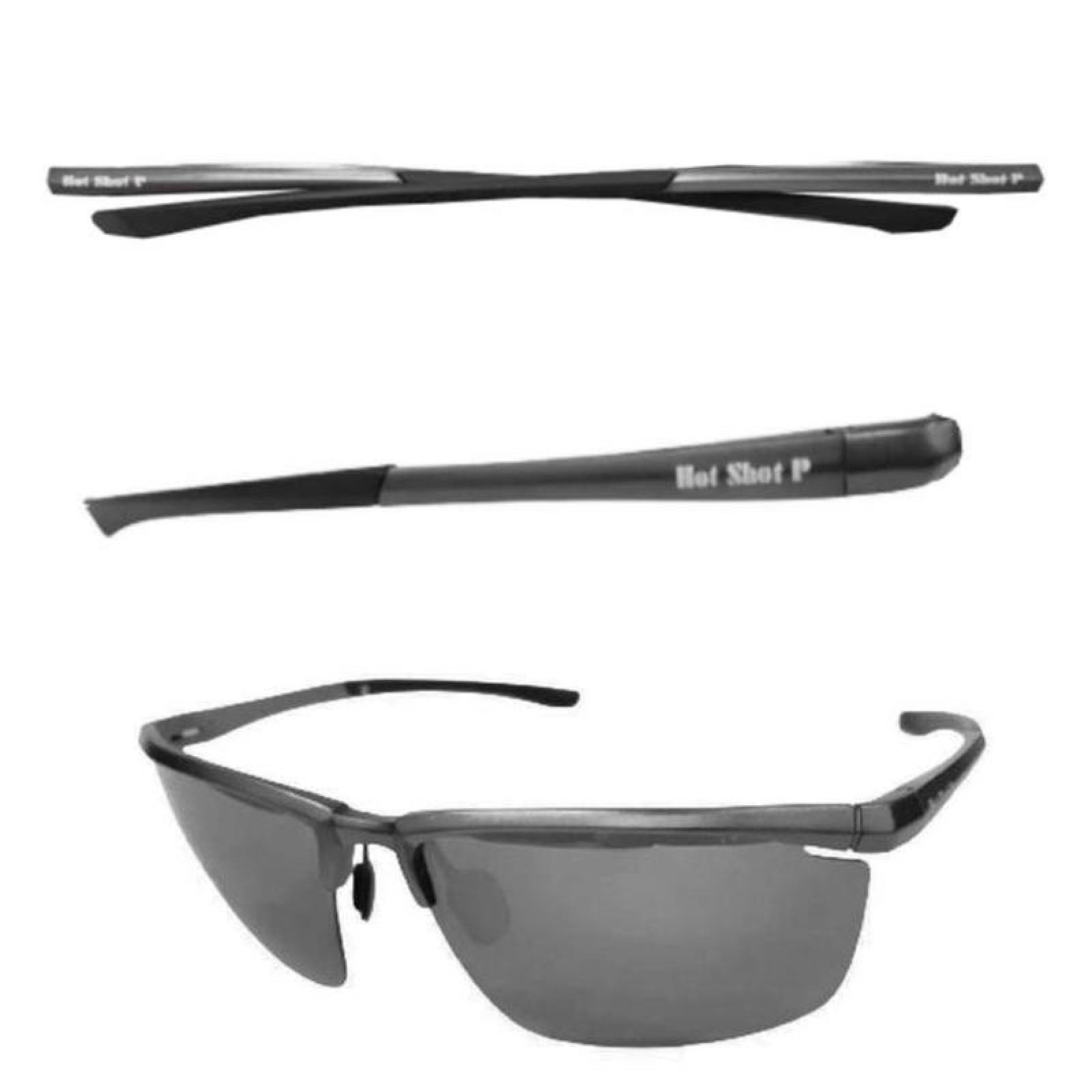 Anteojos Elegantes de sol con caja MXMHC-002-9 Aluminio Negro Unisex Polarizados Protección UV400 Novox Collection
