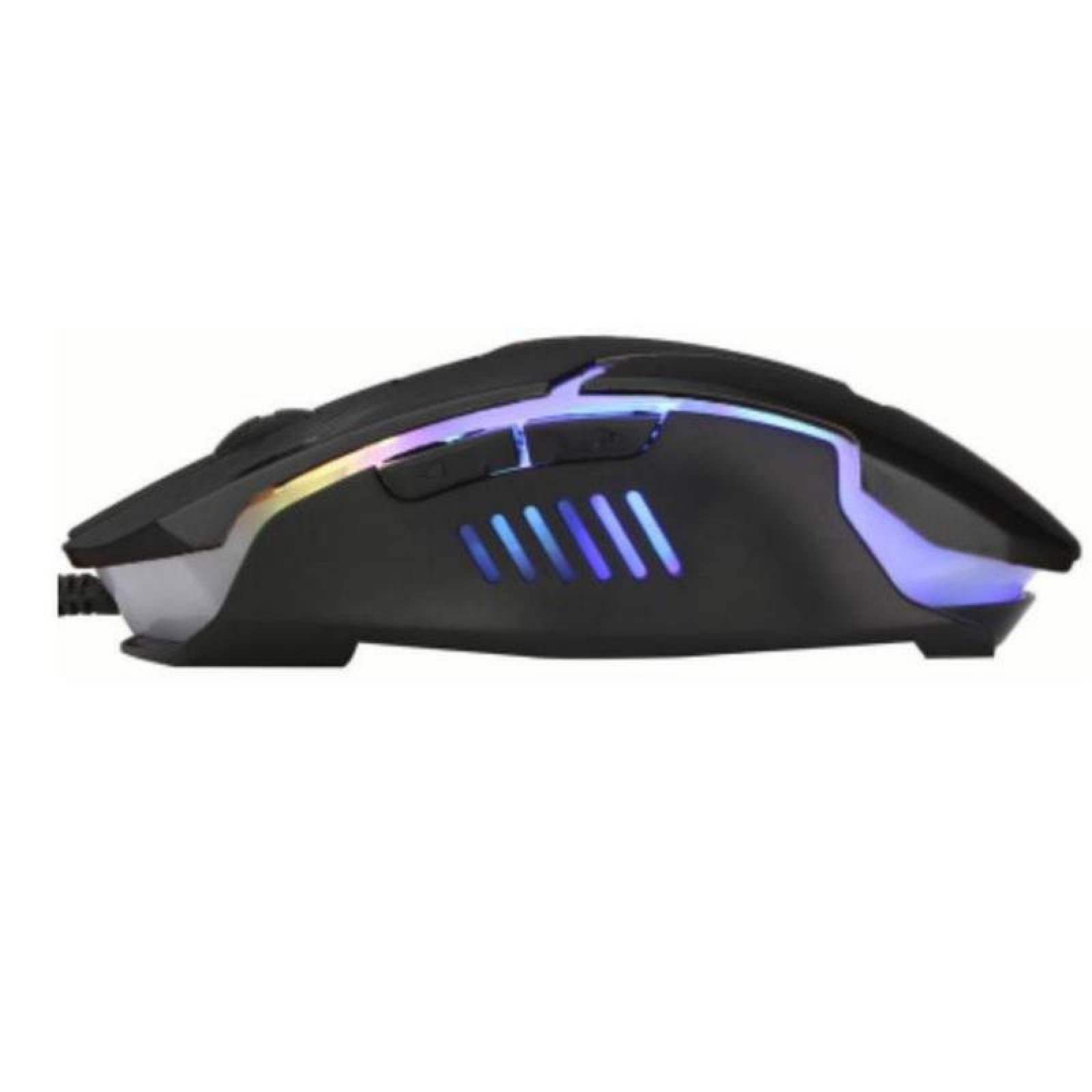 Ratón Gamer Alamabrico MXEGO-001-17 Tipo 7D Alámbrico Negro 5 BotonesRueda Desplazamiento Láser Óptico, ErgoPlay