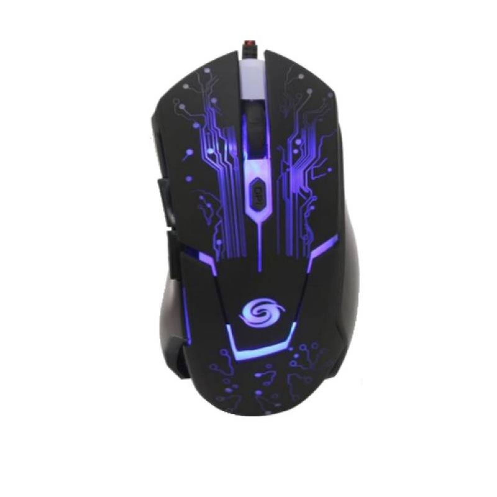 Ratón Gamer Alamabrico MXEGO-001-17 Tipo 7D Alámbrico Negro 5 BotonesRueda Desplazamiento Láser Óptico, ErgoPlay