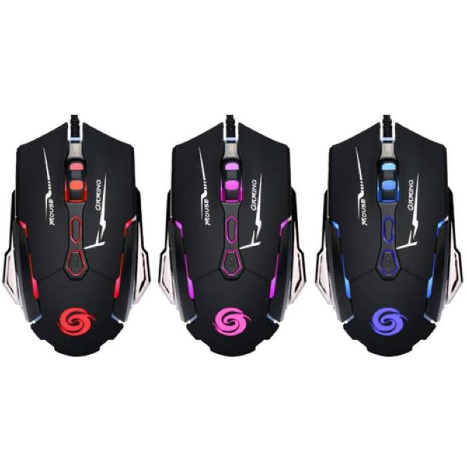 Mouse Gamer Winner Económico MXWIN-001-27 Tipo 8D Alámbrico Negro 6 BotonesRueda Desplazamiento Láser Óptico, Winner