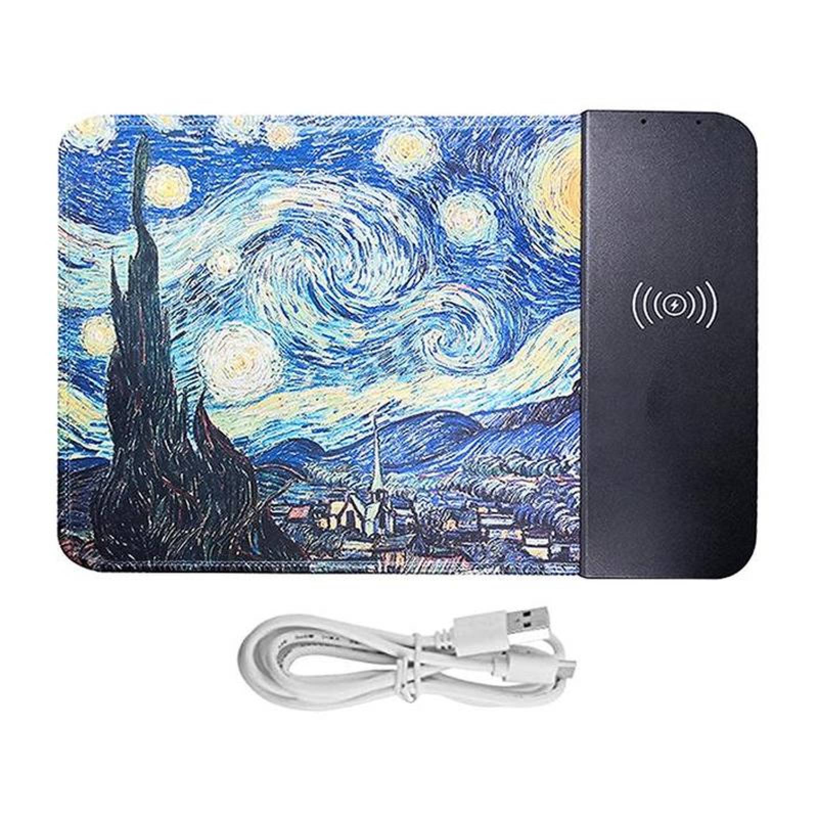 Alfombrilla de Ratón Qi de Laptop MXART-004-3 Entrada 9V 1A Qi Pintura Cable USB Incluido, ArtPad