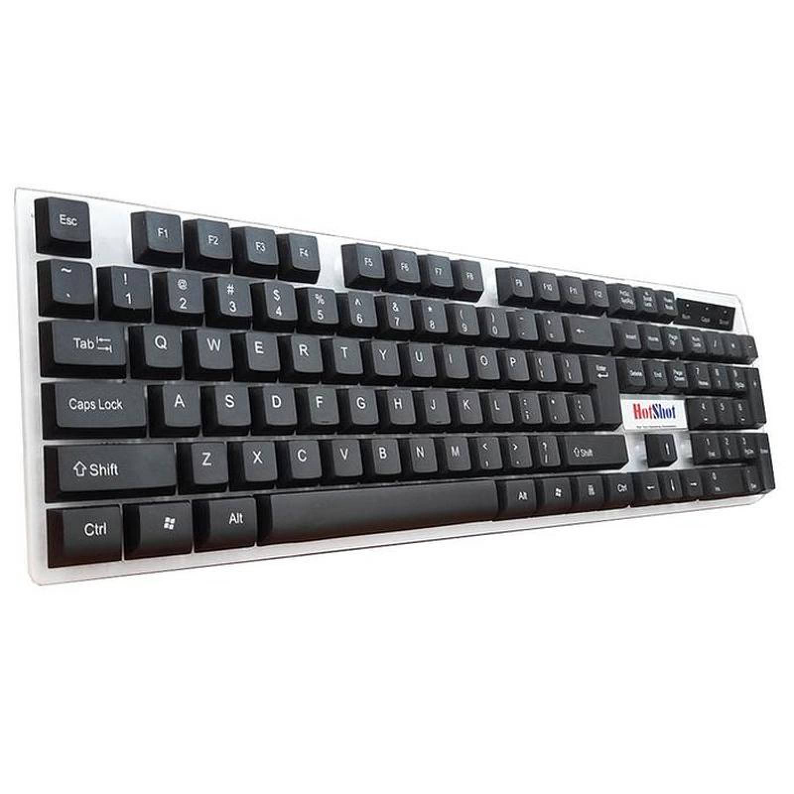  Teclado con Luces LED Economicos, MXKEY-001-5, Teclado Negro, Base Blanco, Plástico ABS, 104 Teclas, Luz Led RGB, Puerto USB., LightKey