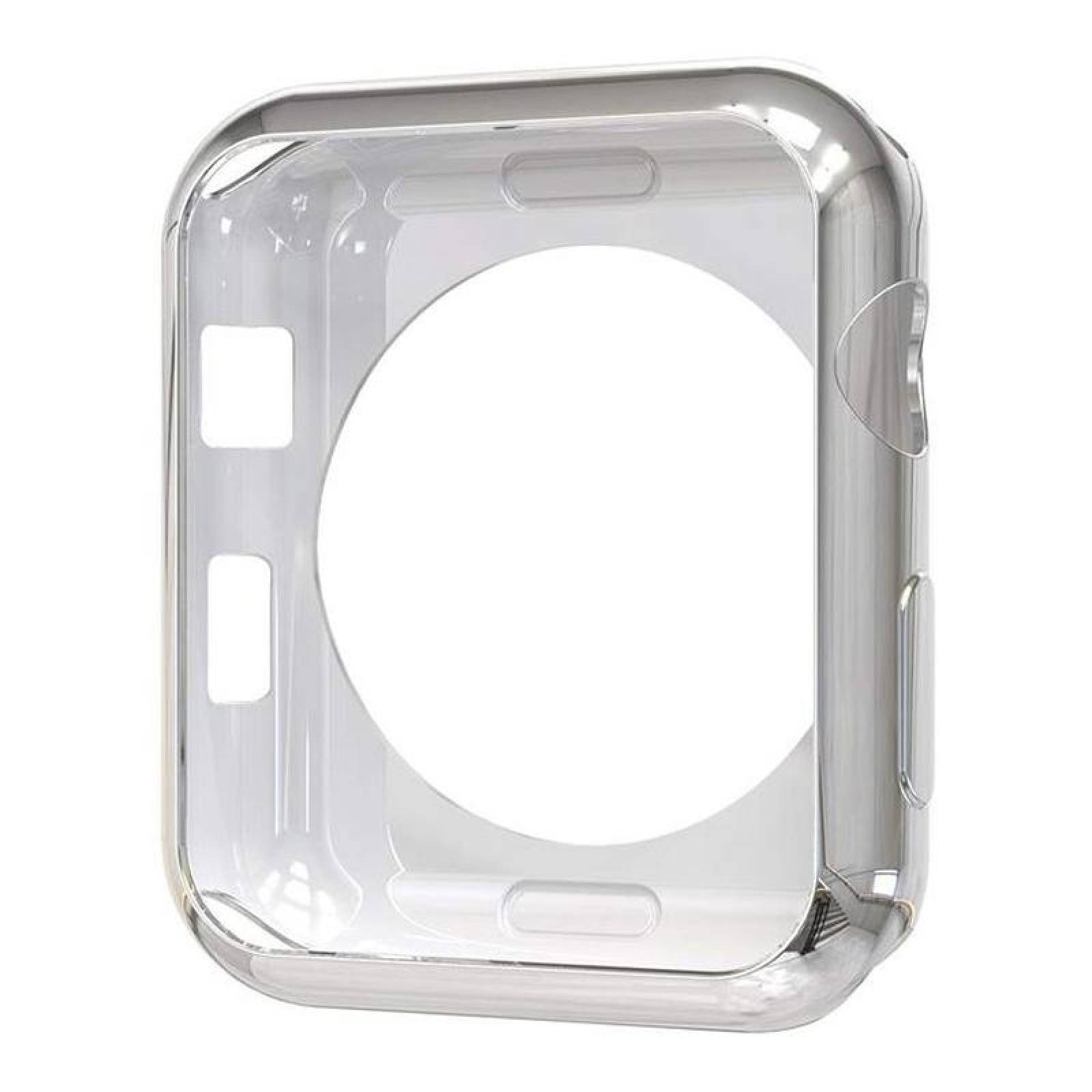 Carcasa Resistente para Iwatch MXBPC-004-1 42mm S123 SilverPlata Cromado TPU Plástico Semi Suave Bumper Pro Collection