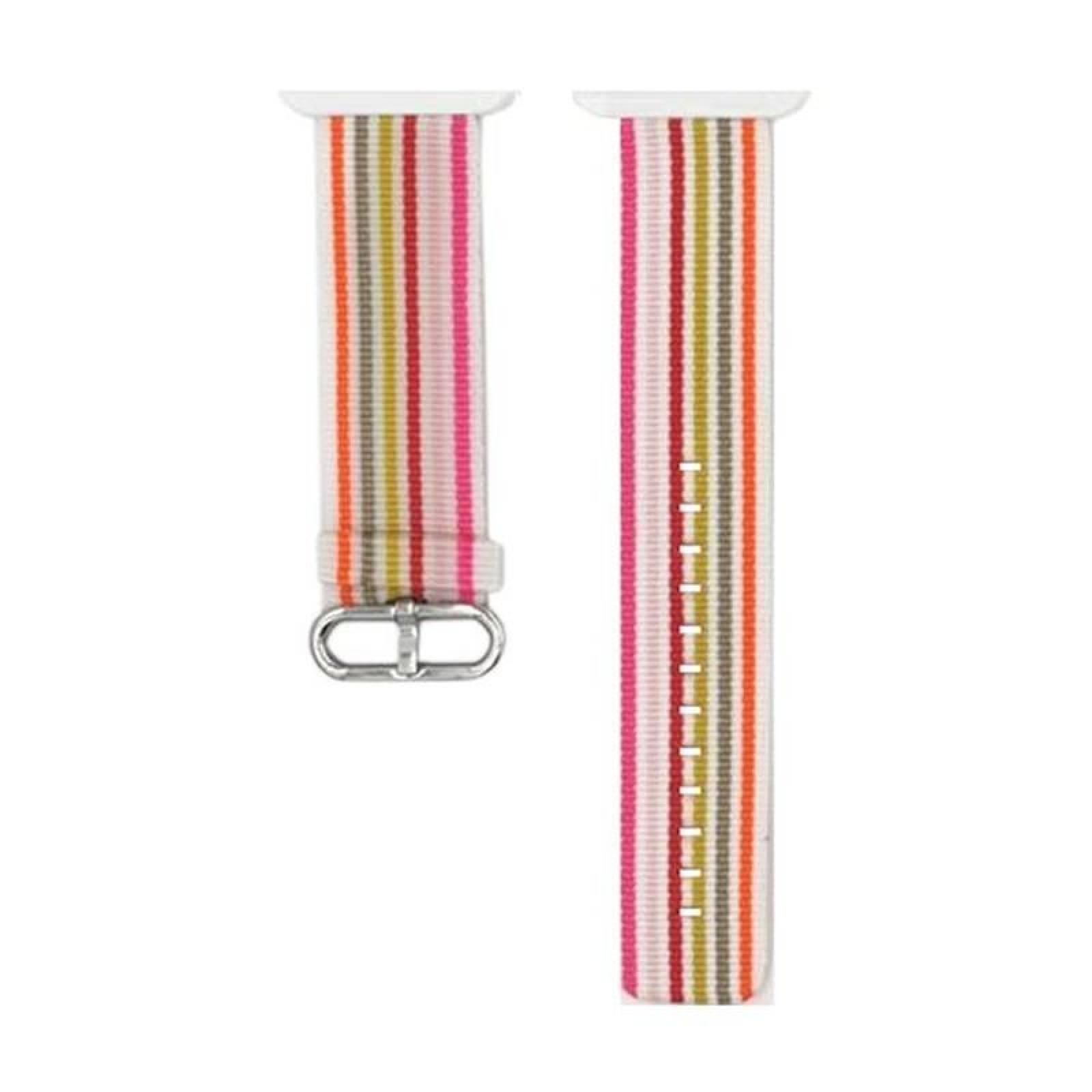  Extensible para Reloj Apple Watch, MXCCN-002-2, 42/44mm, ML, White Pink/Blanco Rosa, S123456SE, Nylon, Nylon Crested Collection