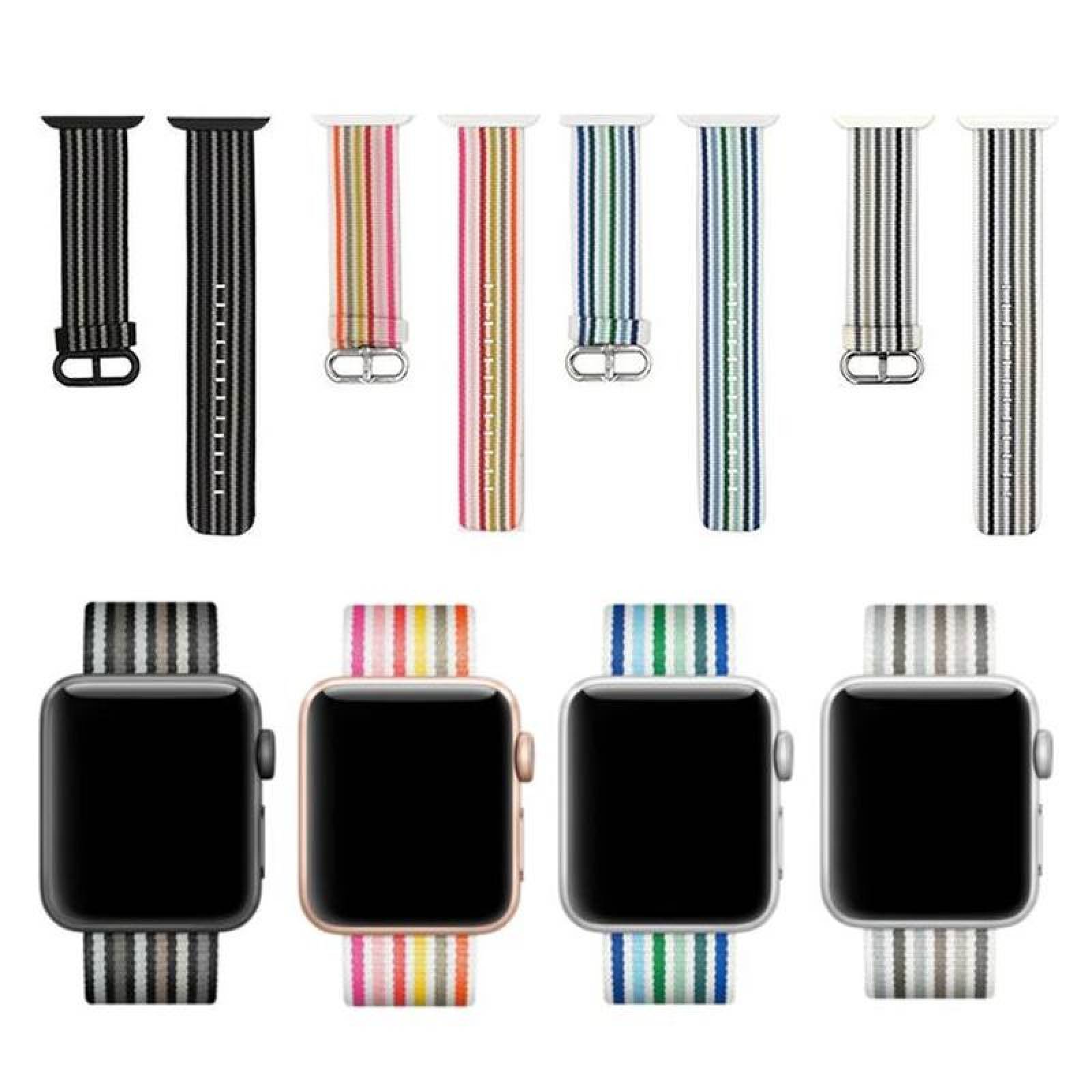  Extensible para Reloj Apple Watch, MXCCN-002-2, 42/44mm, ML, White Pink/Blanco Rosa, S123456SE, Nylon, Nylon Crested Collection