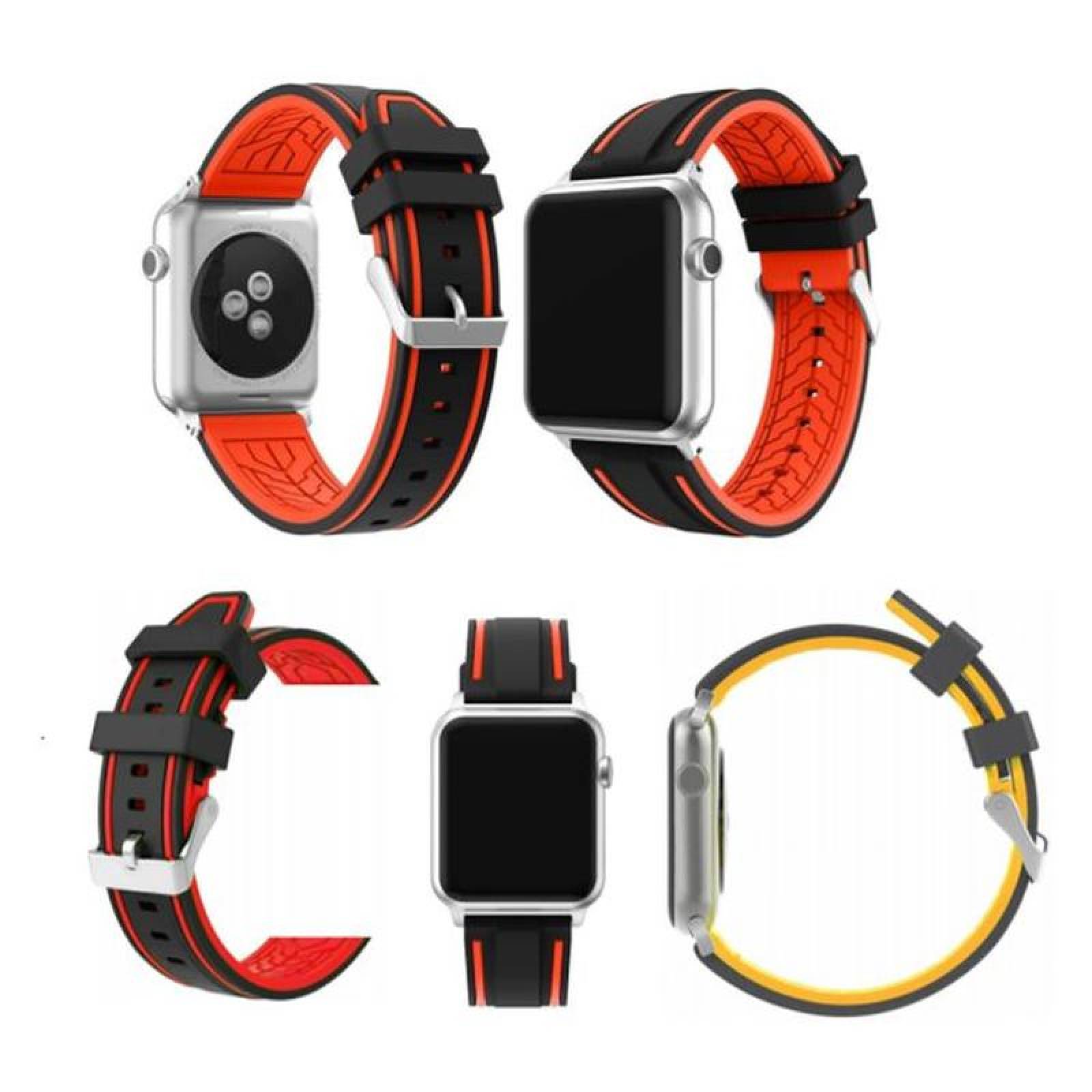 Extensible para IWatch I watch, MXESM-006, 42/44mm, ML, Black Grey/Negro Gris, S123456SE, Silicón, Ergo Sport Collection