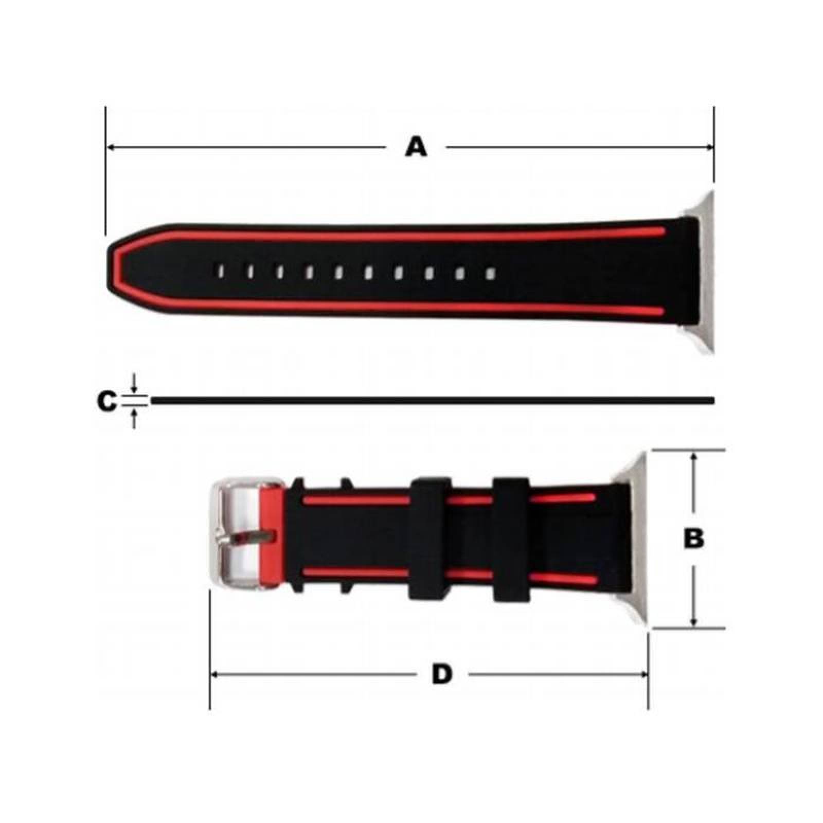 Extensible para IWatch I watch, MXESM-006, 42/44mm, ML, Black Grey/Negro Gris, S123456SE, Silicón, Ergo Sport Collection