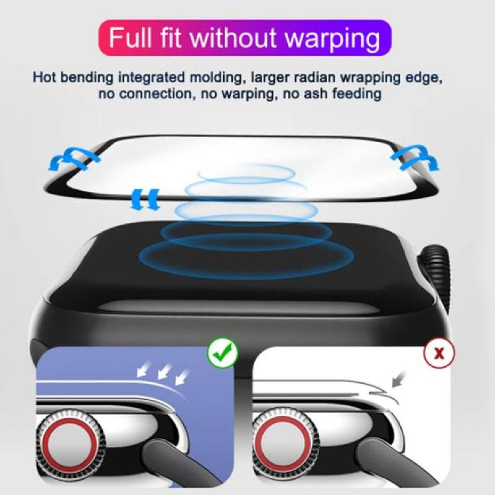 Mica para Reloj Inteligente, MXTGD-001-4, 38 mm, Serie 1-2-3, Vidrio Templado, Transparente/Negro., 3D Tempered Glass