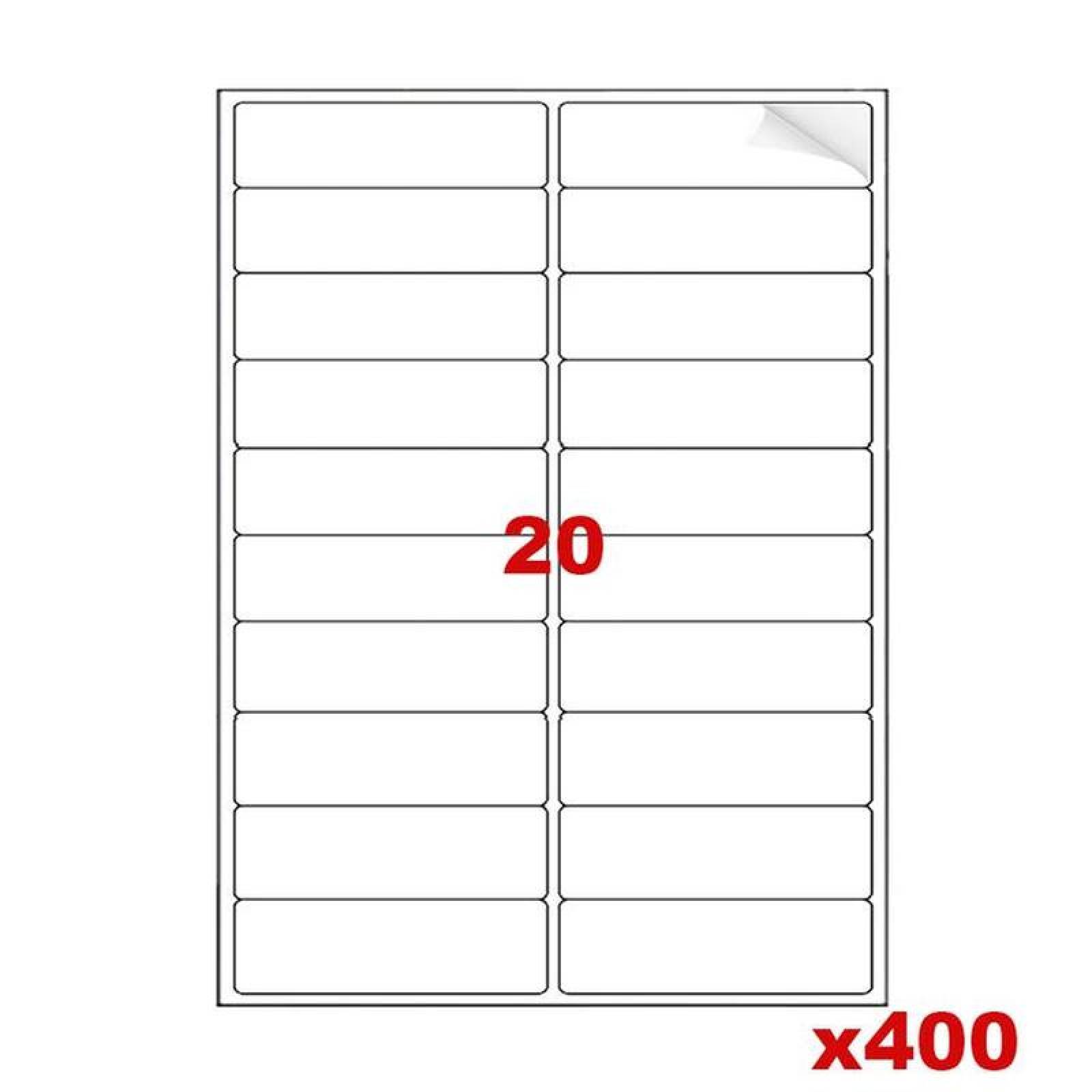 Etiquetas Láser Baratas, MXIBR0083, 400 Hojas en 20 Paquetes, 20