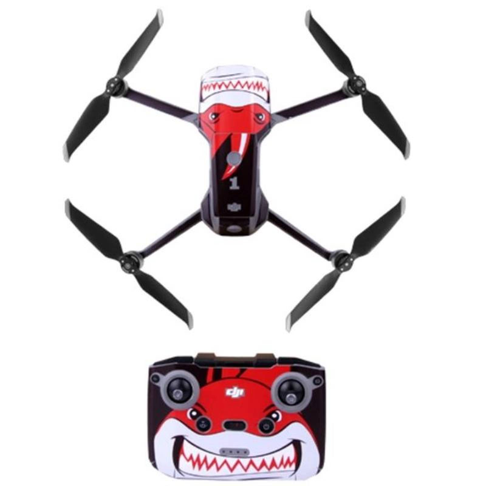 Skin Eficaz de Dron Mavic Air 2, MXMAR-003-3, 8x10", Red Shark/Tiburón Rojo, PVC, DJI Mavic Air 2, Impermeable, , StickyDecor