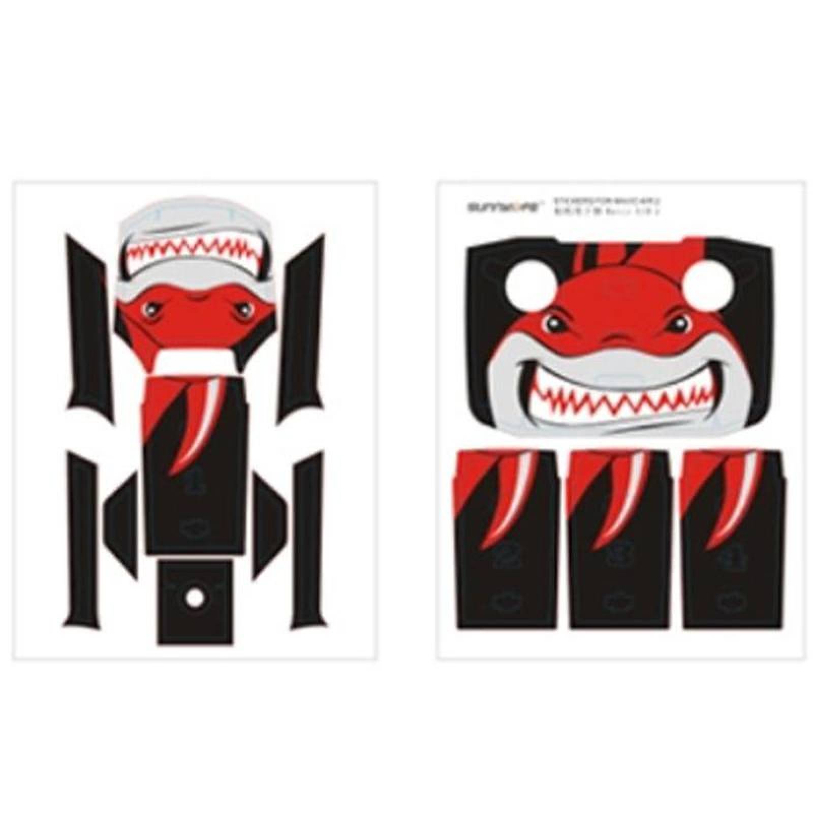 Skin Eficaz de Dron Mavic Air 2, MXMAR-003-3, 8x10", Red Shark/Tiburón Rojo, PVC, DJI Mavic Air 2, Impermeable, , StickyDecor