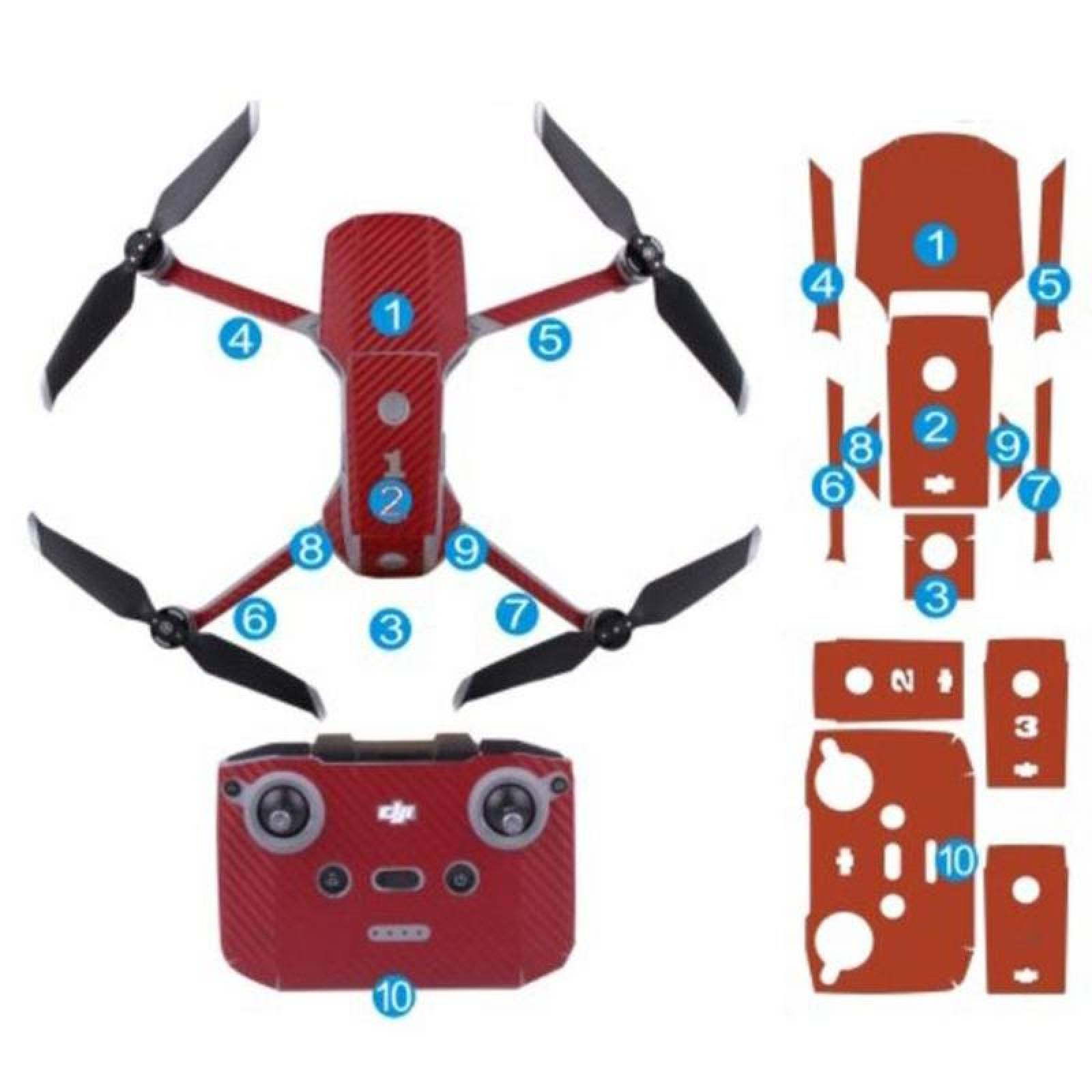 Stickers Dron DJI Mavic Air 2, MXMAR-008-3, 8x10", Orange/Anaranjado, PVC, DJI Mavic Air 2, Impermeable, , StickyDecor
