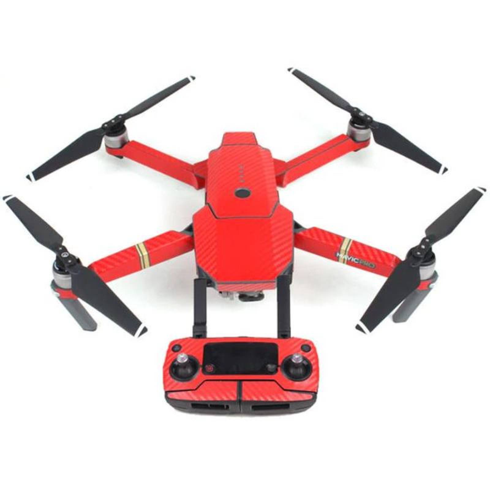 Juego de Calcomanias para Dron, MXMVP-001-5, Pegatinas, Color Rojo, DJI Mavic Pro, Carbon PVC, Impermebale,, SkinColors