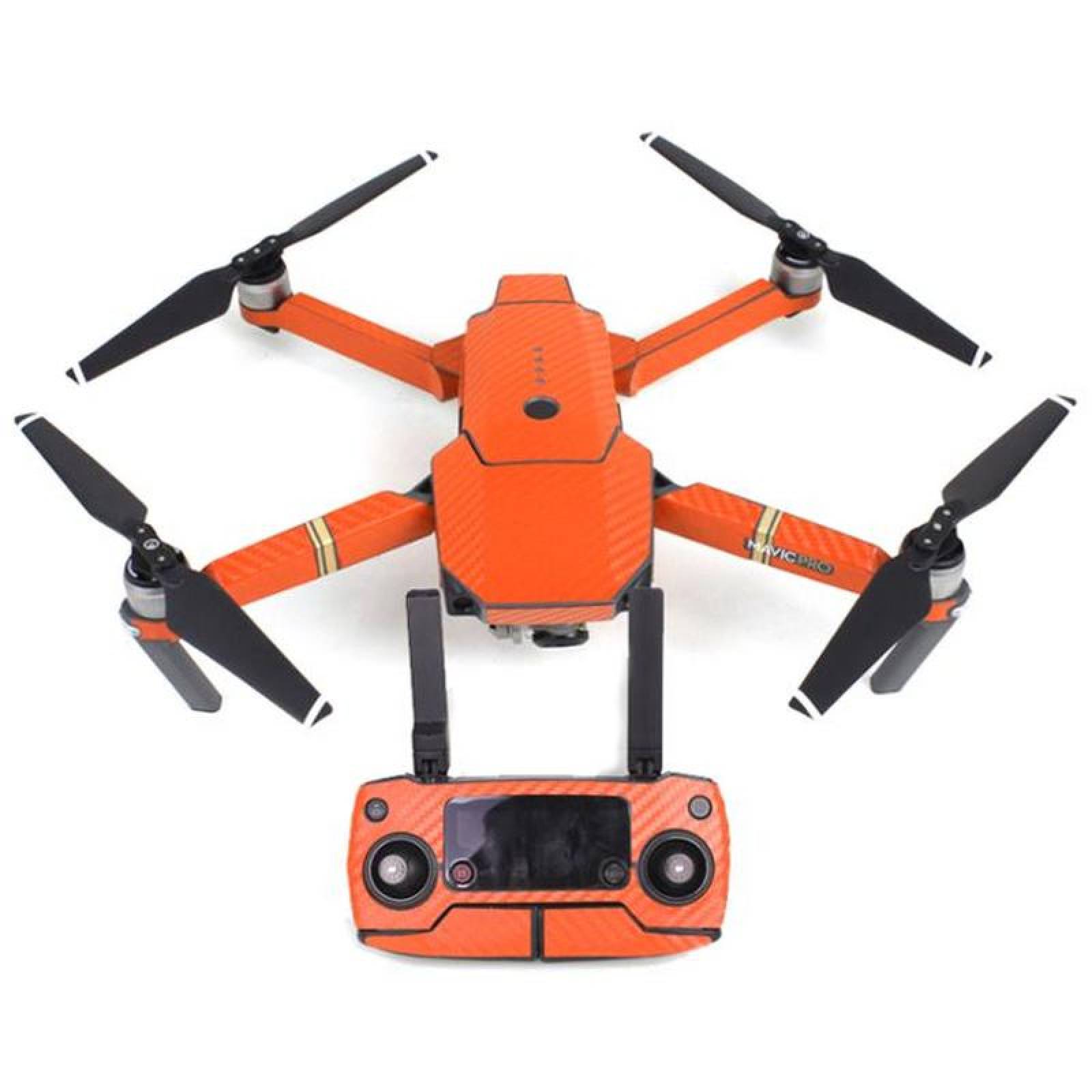 Calcomanias de Carbon para Drones, MXMVP-005-1, Pegatinas, Color Naranja, DJI Mavic Pro, Carbon PVC, Impermebale,, SkinColors