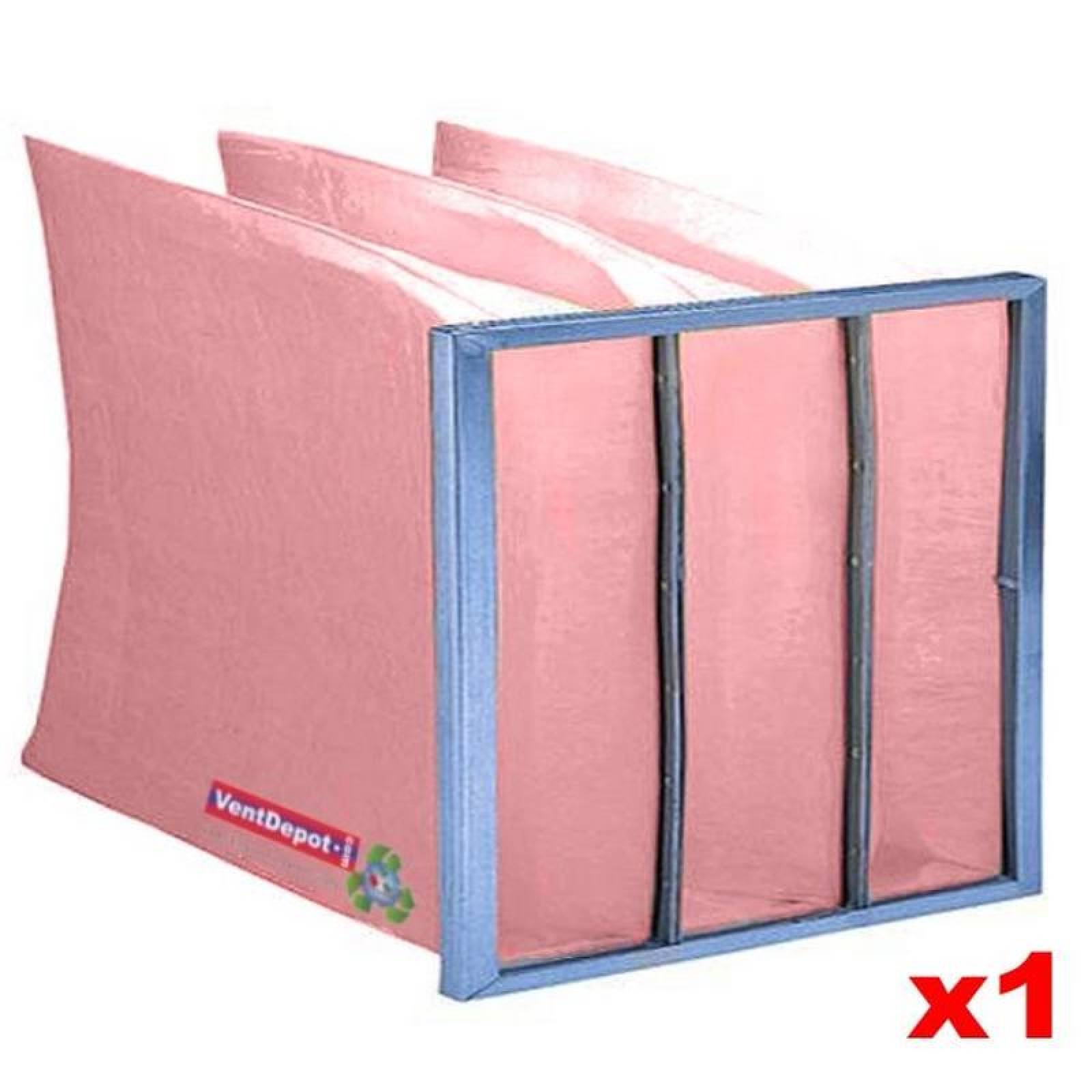 Coladores Aire Filtros Tipo Bolsa MXJFX-043 24x24x20" MERV 12 Eficiencia 90 a 95porciento a 30 mic 898m³hr a 1mmcda 3bolsas reusable 1Pza JuFiltrox