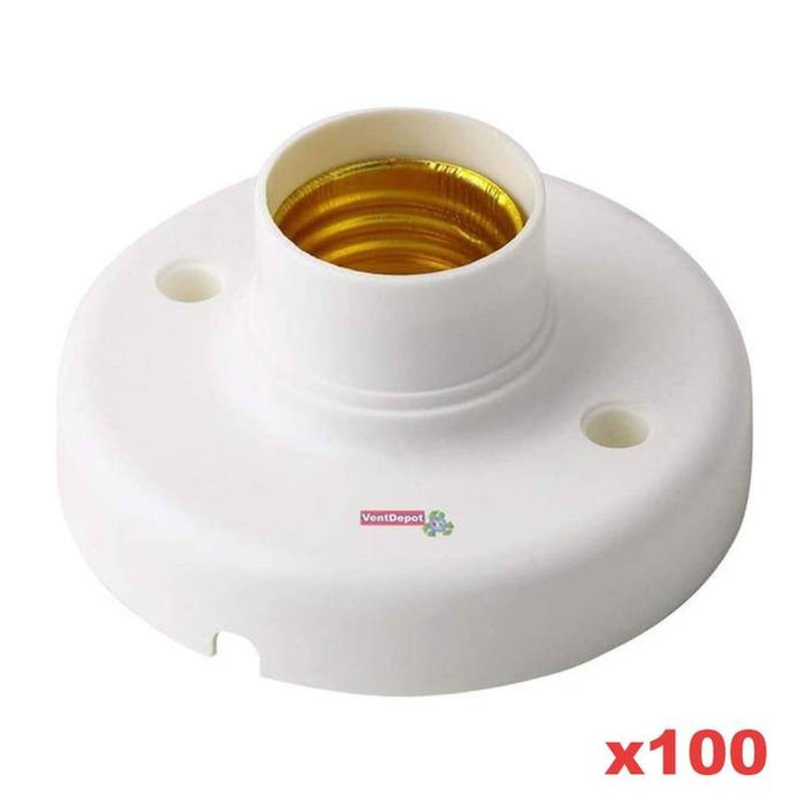 Sockets de Plásticos MXWIE-012-2 100 Pzs E27 110-220V 6A 60Hz, SockWhite