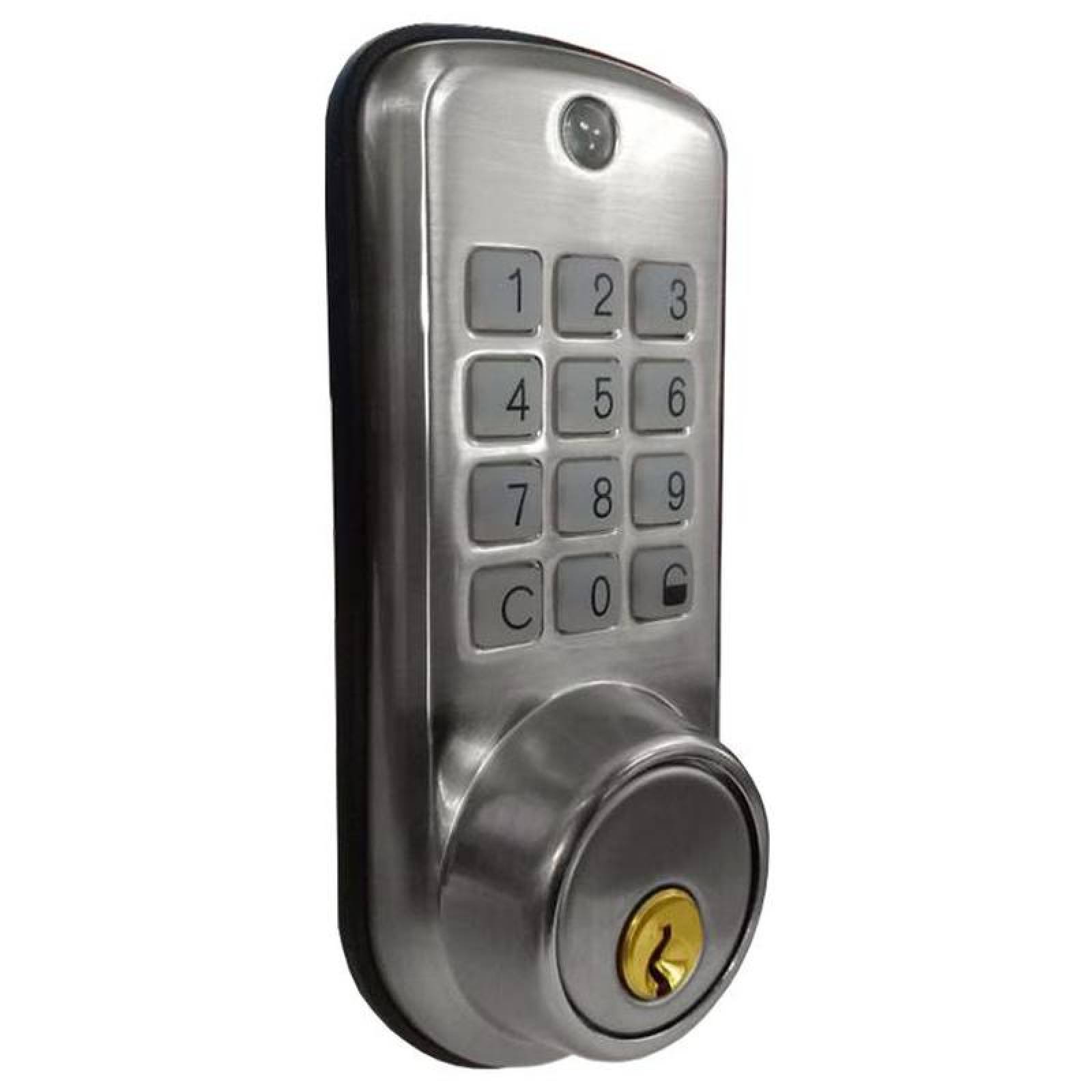 Manija con Código de Seguridad MXLRP-001-2 Código Numérico Plata Espesor de Puerta 35 a 55 mm Pilas 4 x AA No incluidas LockPadPro